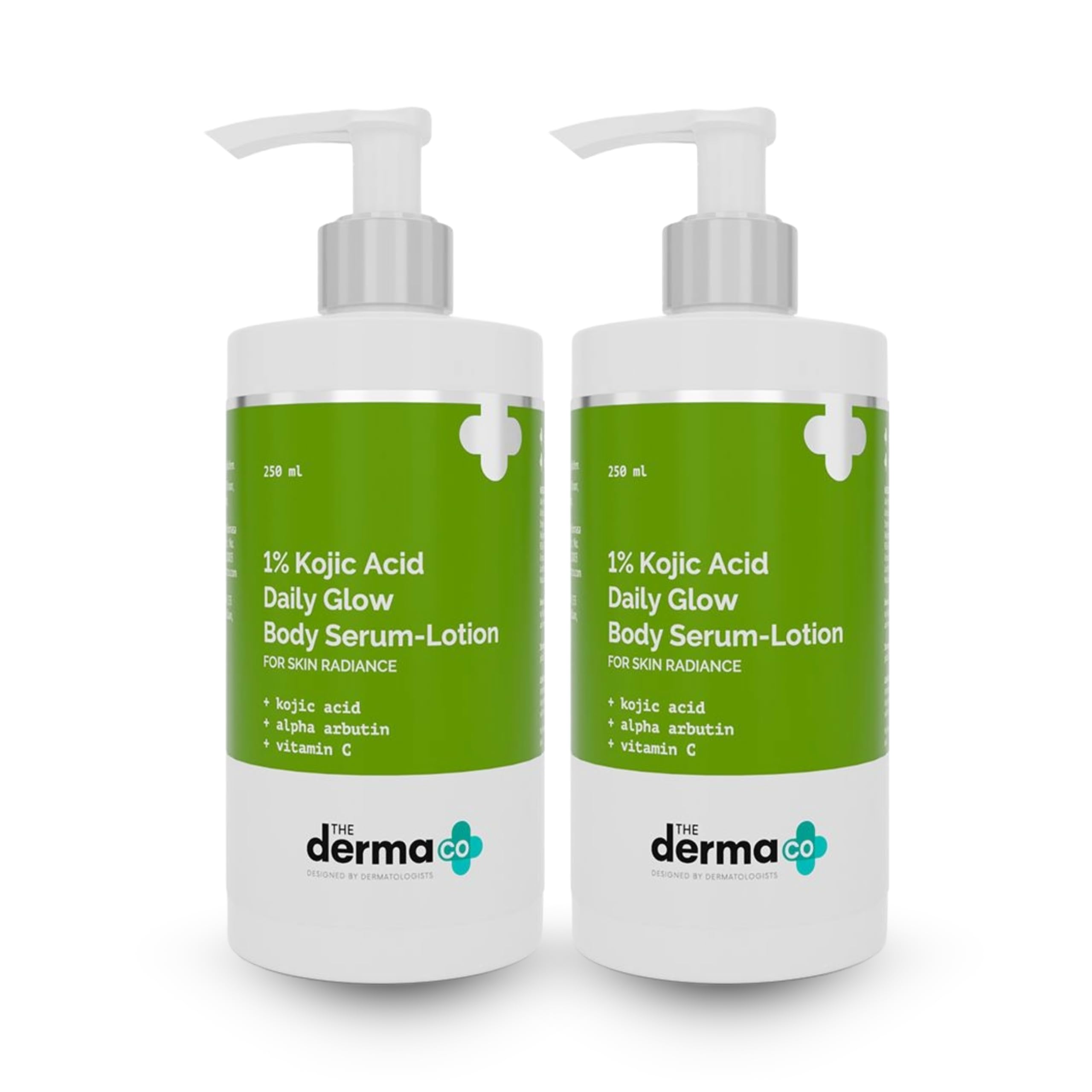 The Derma Co 1% Kojic Acid Daily Glow Body Serum Lotion | For Skin Radiance | Reduces Dark Spots, Pigmentation & Blemishes | 250