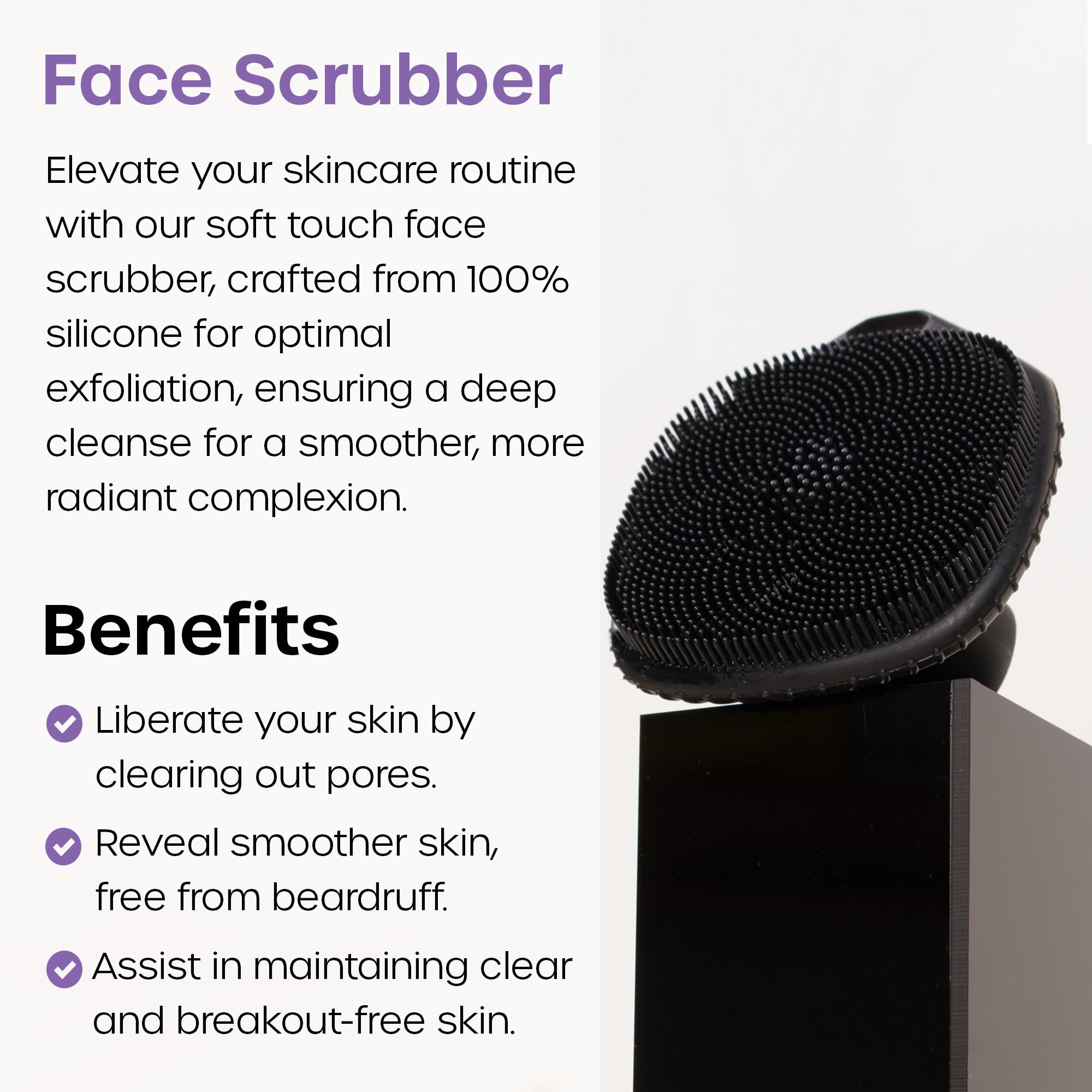 The Man Face Scrubber - Silicone Face Scrubber For Men, Gentle Exfoliating Face Massager, Flex Face Brush For Men, Removes Dead