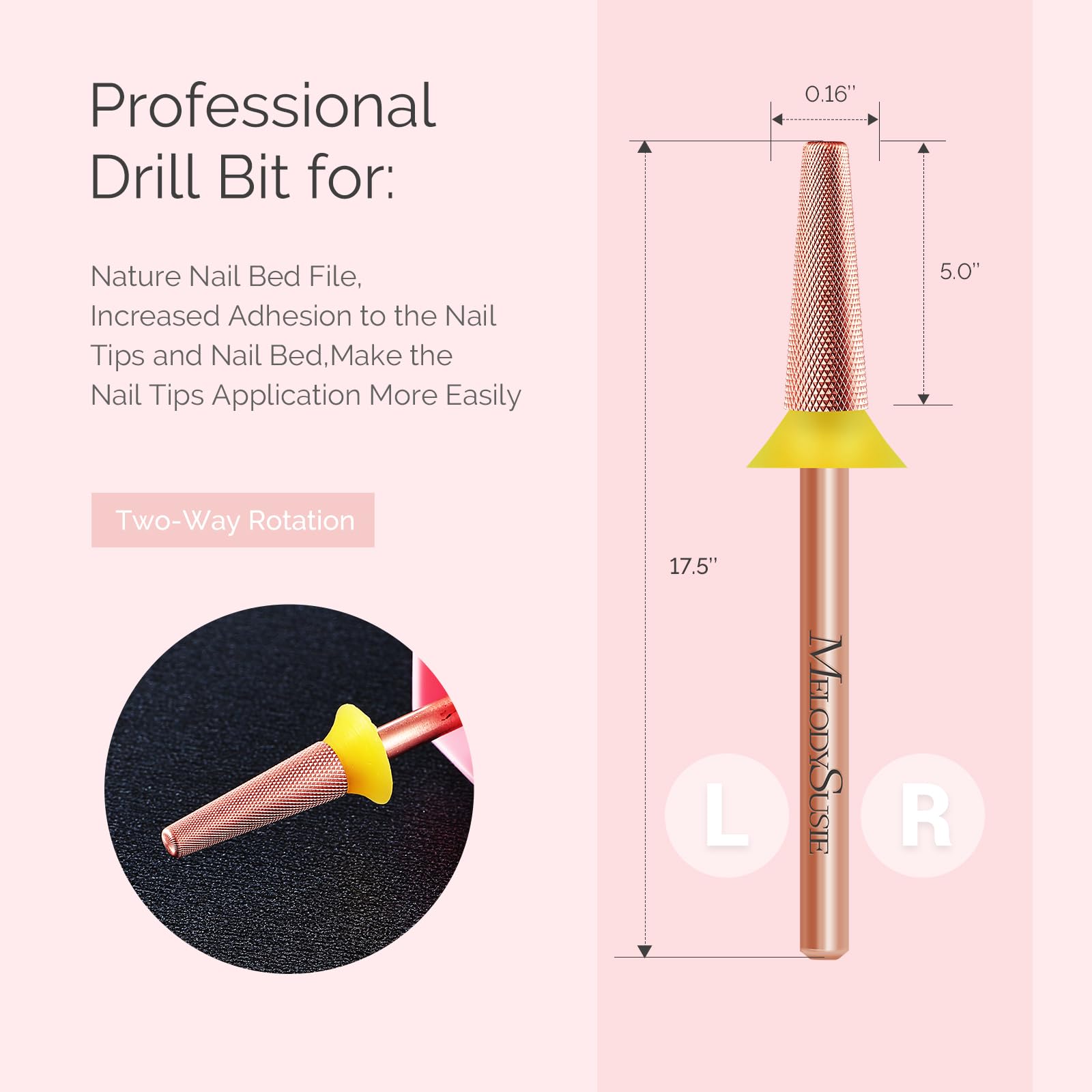 Melodysusie Tapered Barrel Nail Buffer Bit, Professional Safety Carbide Nail Bit For Nature Nail Bed File Cuticle Dead Skin Clea