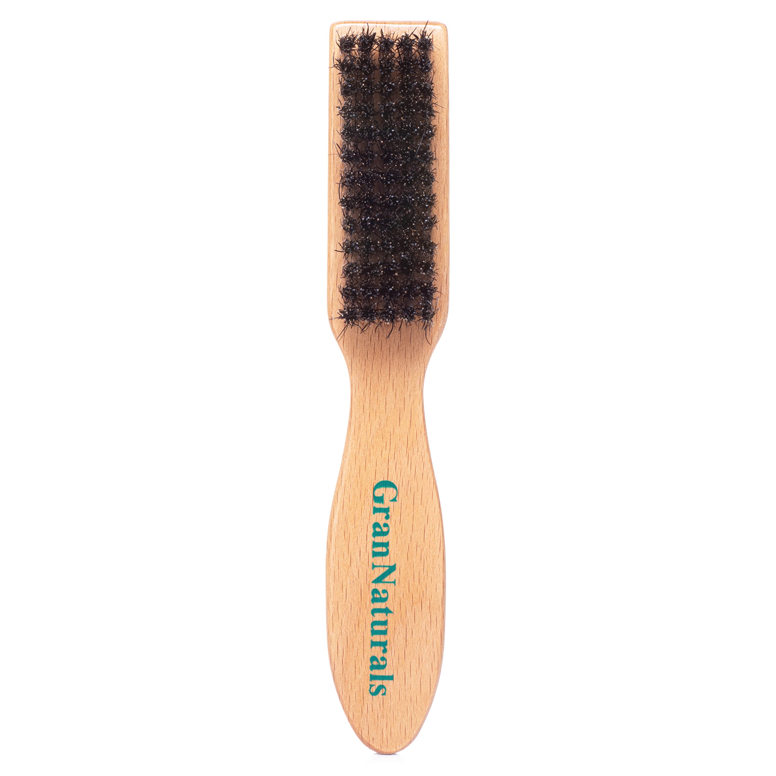 GranNaturals Barber Brush for Fades and Clipper Brush Cleaning - Boar Bristle Salon & Barber Accessory for Fades, Cut Hair, Blad