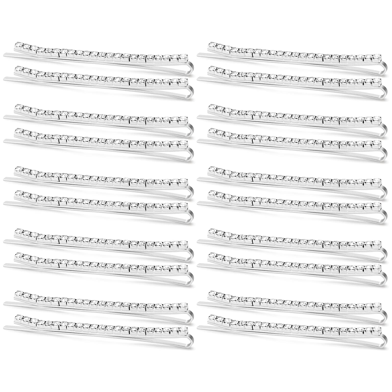Ondder Silver Rhinestone Crystal Hair Pins for Wedding Hairstyles, Bridal Buns, and Decorative Accessories