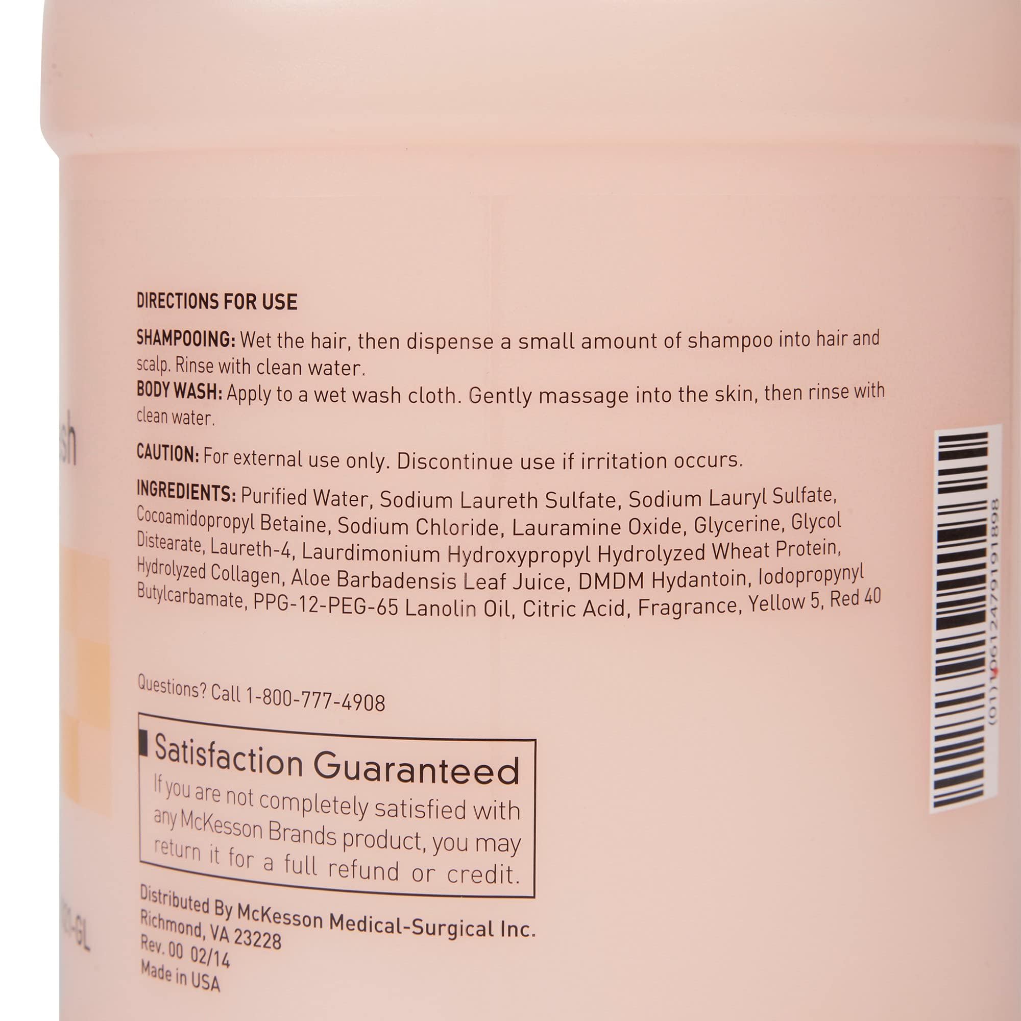 Mckesson Body Wash And Shampoo With Aloe, 1 Gallon, Apricot