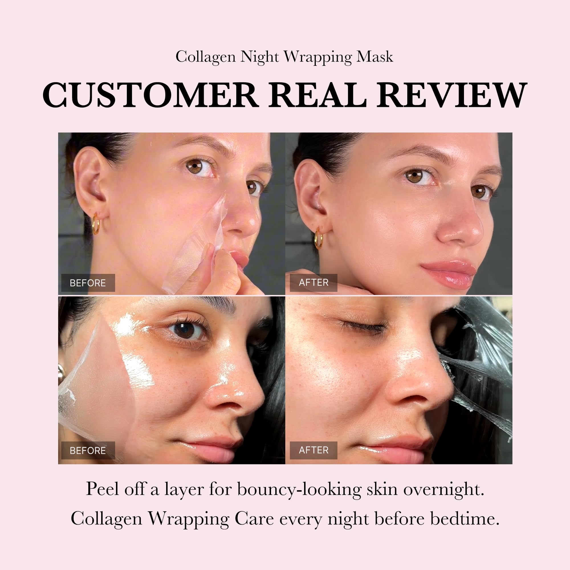 medicube Collagen Overnight Wrapping Peel Off Mask - Elasticity & Hydration, 1.69 Fl Oz, Collagen Wrapping Mask, Korean Skin Care