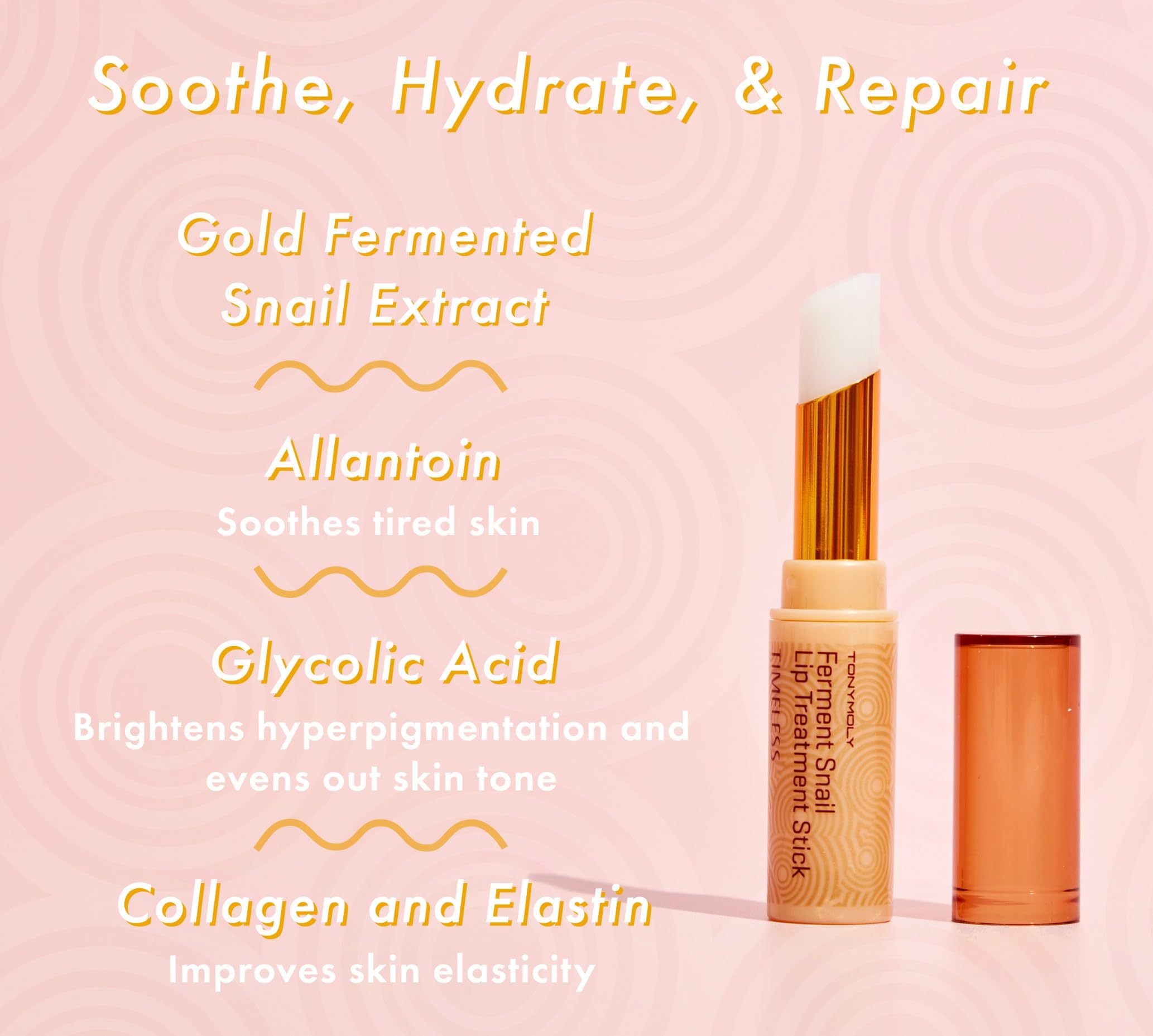 Tonymoly Timeless Ferment Snail Lip Treatment Stick, Protects & Repairs Skin For Healthier And Younger Looking Lips, 3.5 G.