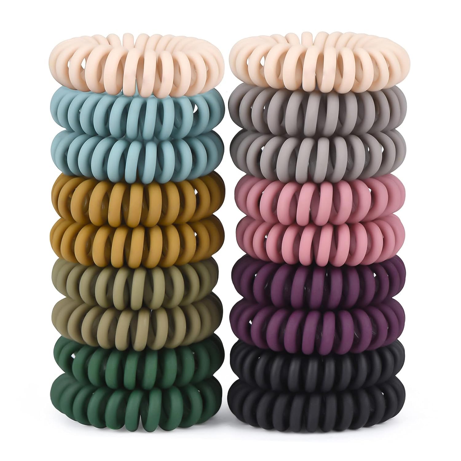 Lyrovo 18Pcs Spiral Hair For Band  No Crease Hair Ties For Women, Strong Grip Hair Band, Ponytail Holder, Hair Accessories For 