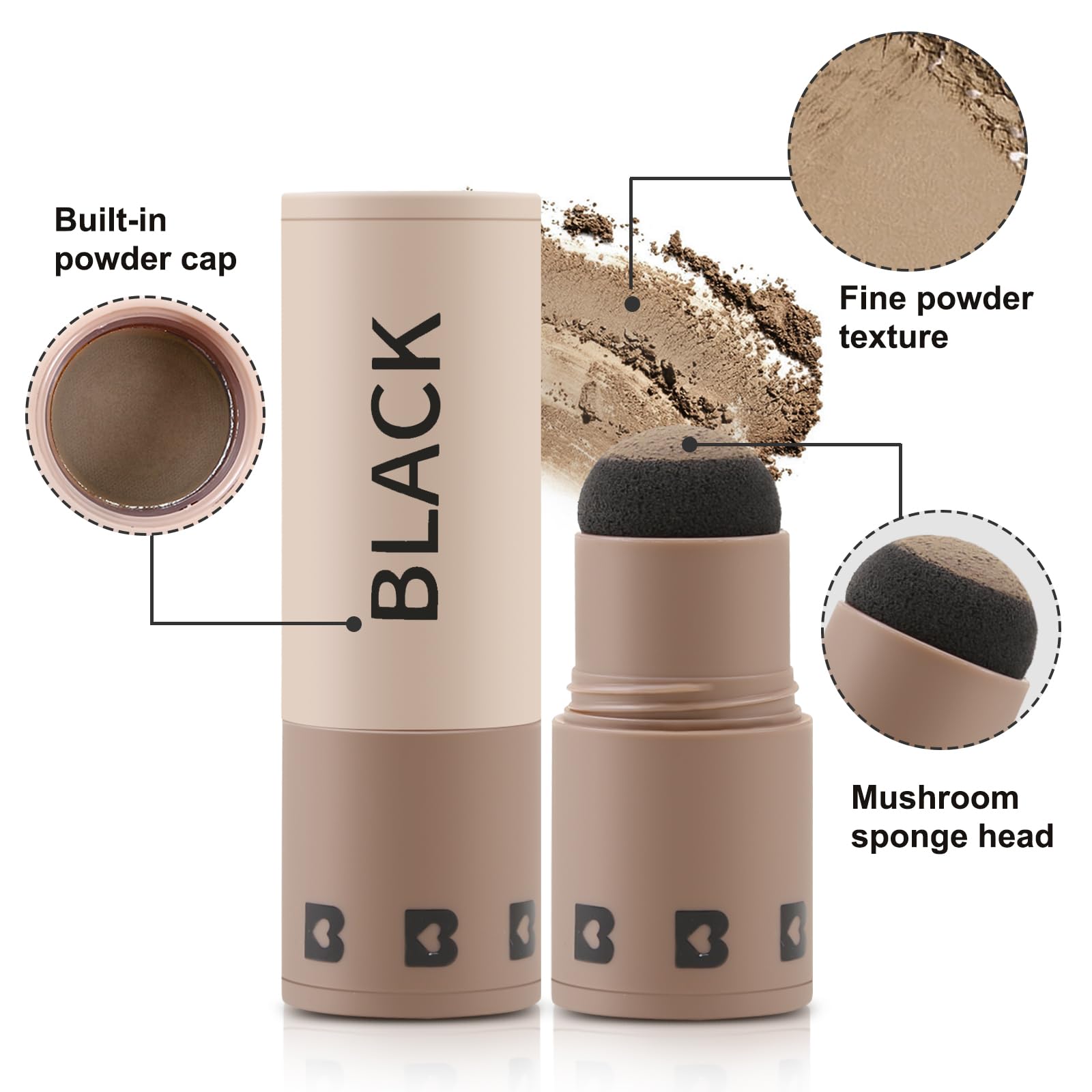 Boobeen Hairline Powder Stick, Root Touch Up And Hair Shadow Powder Stick, Waterproof Hairline Filler To Cover Gray Hair, Thinni