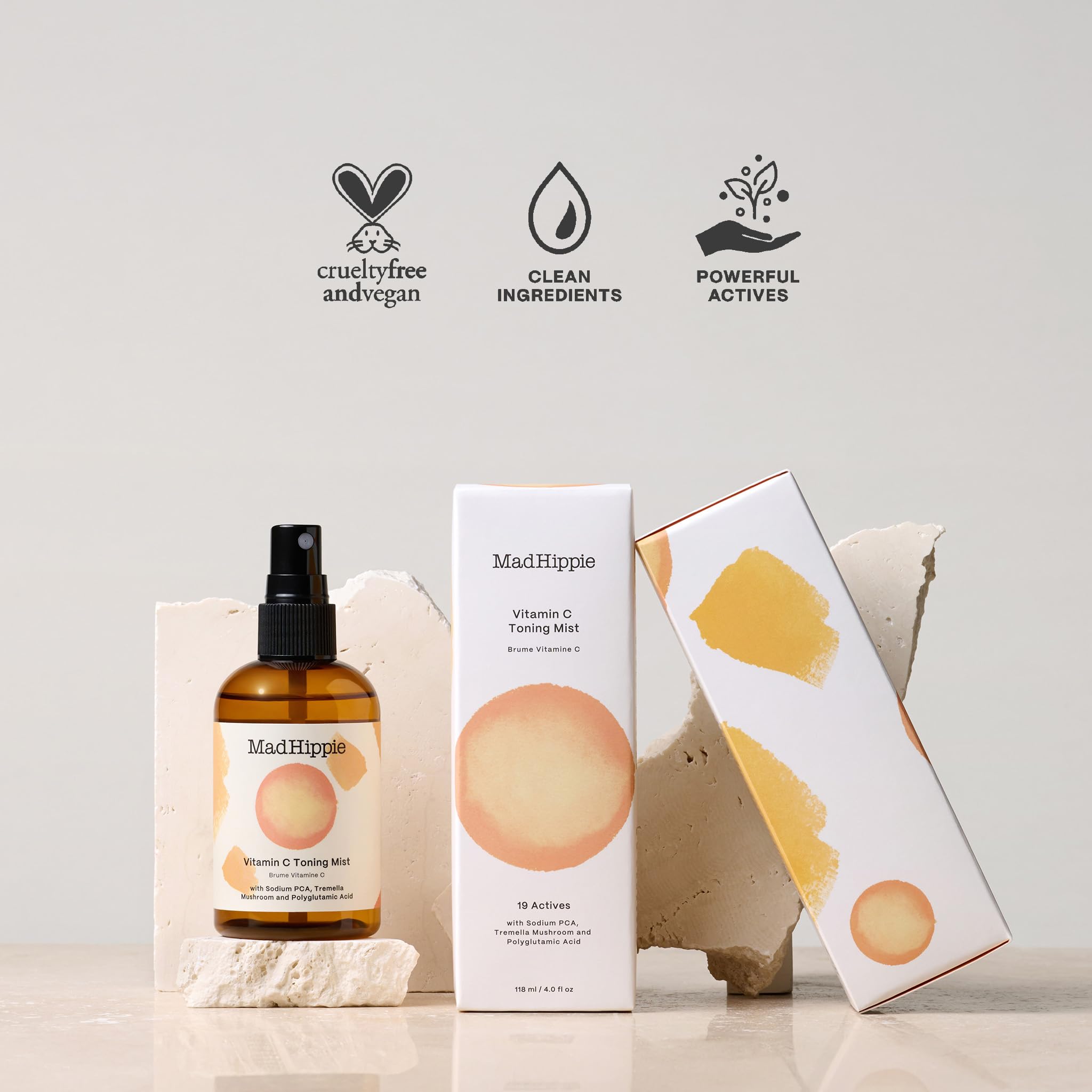 Mad Hippie Vitamin C Toning Mist - Skin-Brightening Toner For Face, Vitamin C Facial Mist Hydrating Spray, 4 Oz
