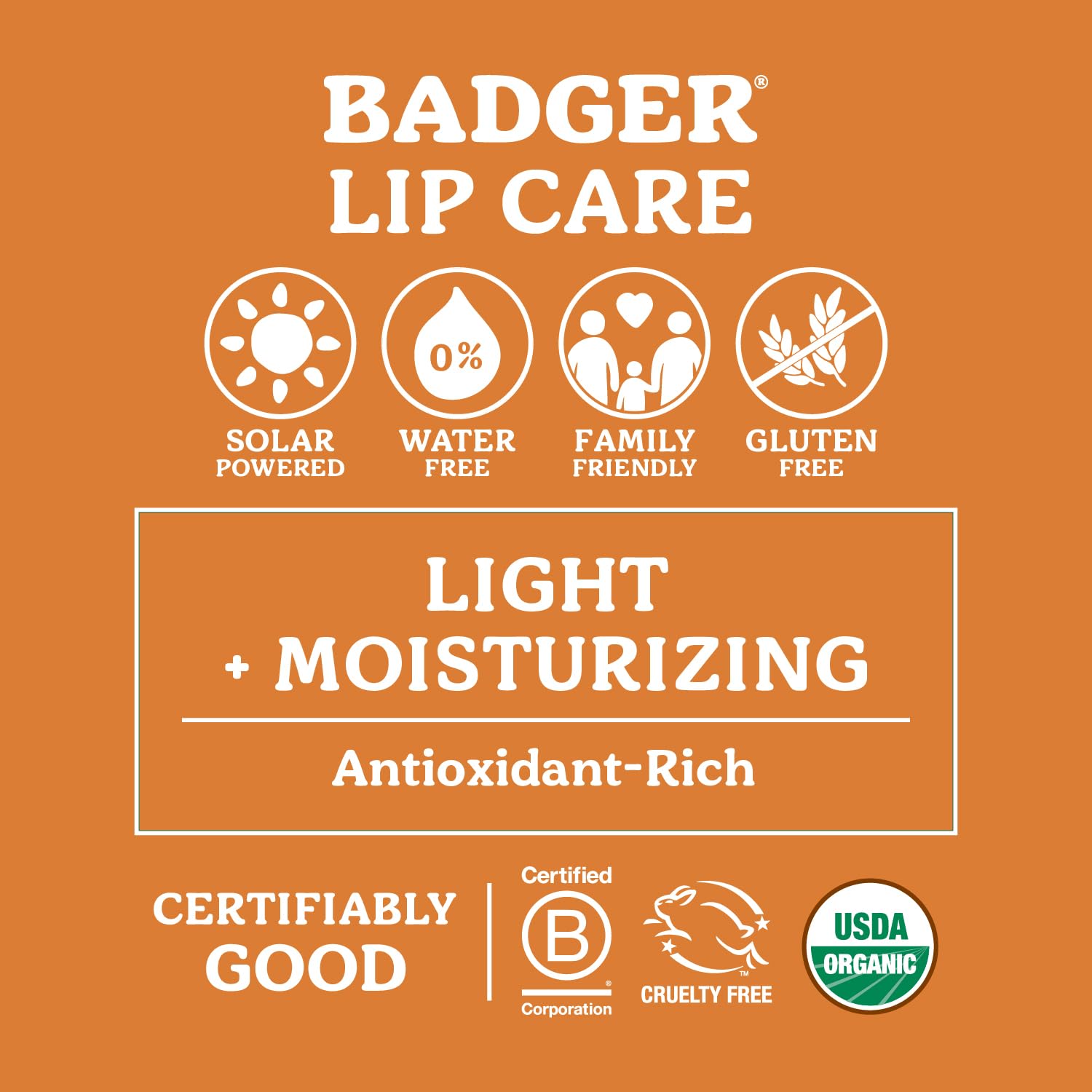 Badger - Classic Lip Balm, Unscented, Made With Organic Olive Oil, Beeswax & Rosemary, Certified Organic, Moisturizing Lip Balm,