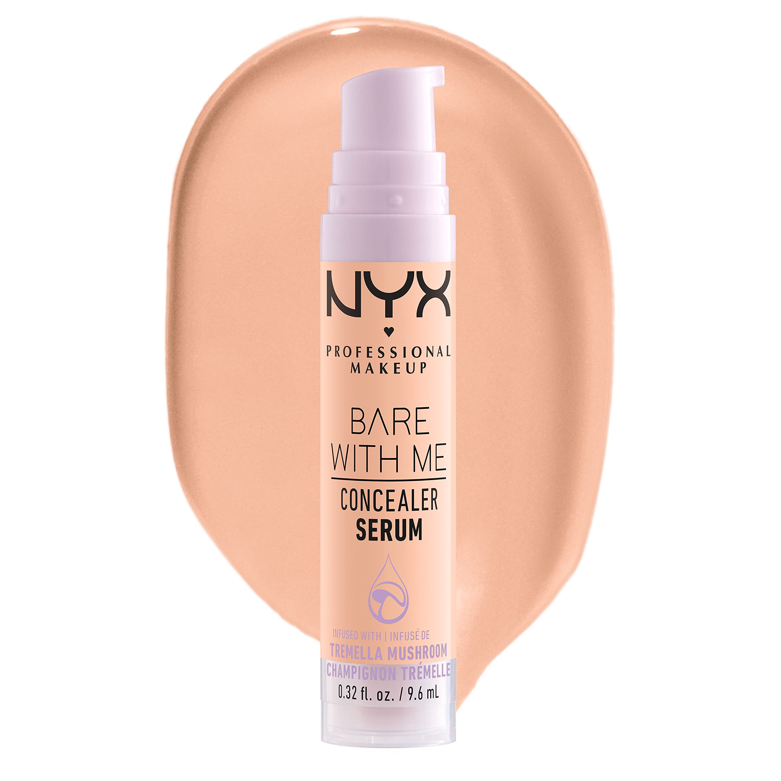 NYX PROFESSIONAL MAKEUP Bare With Me Concealer Serum, Up To 24Hr Hydration - Medium Vanilla