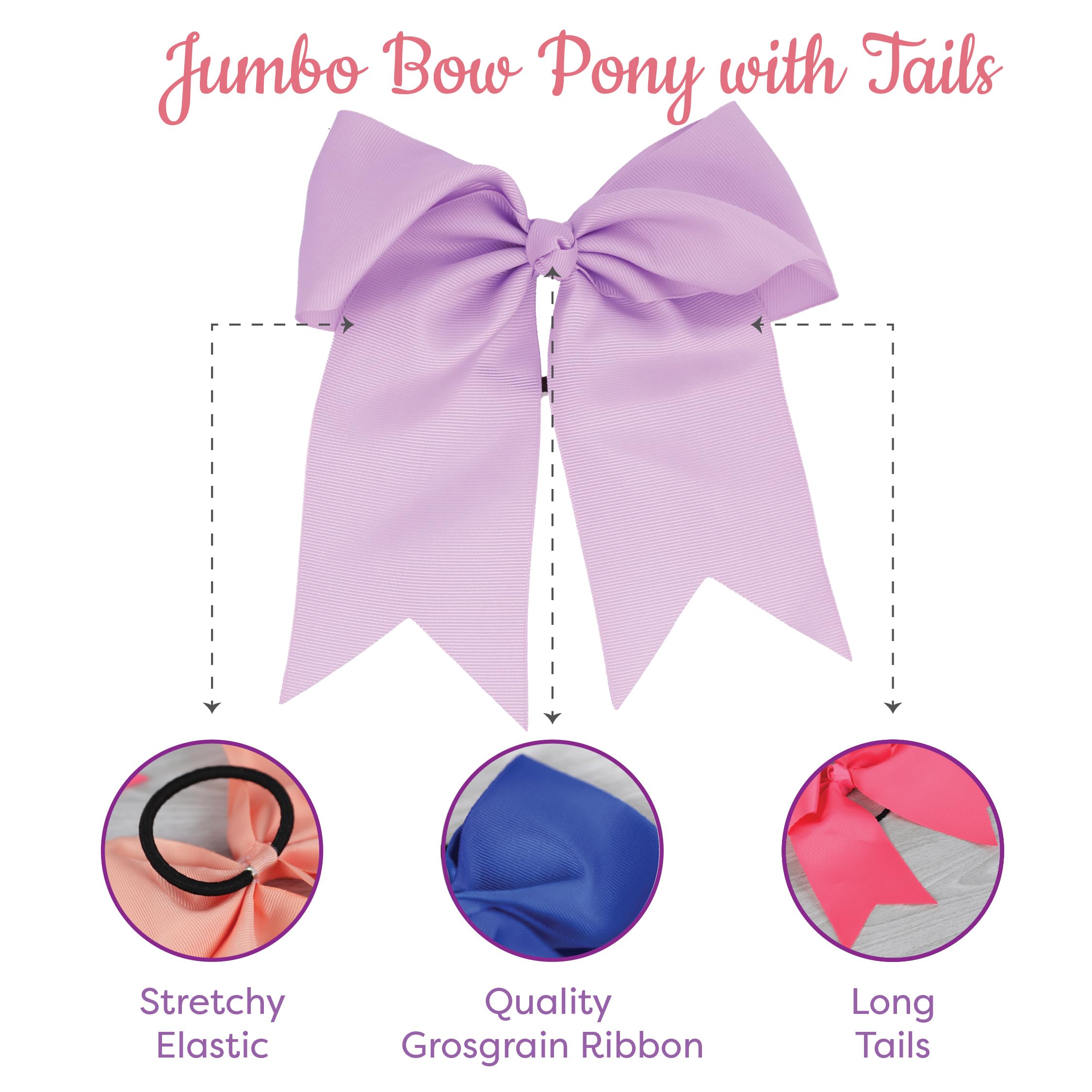 Burgundy Jumbo Bow Pony with Tails