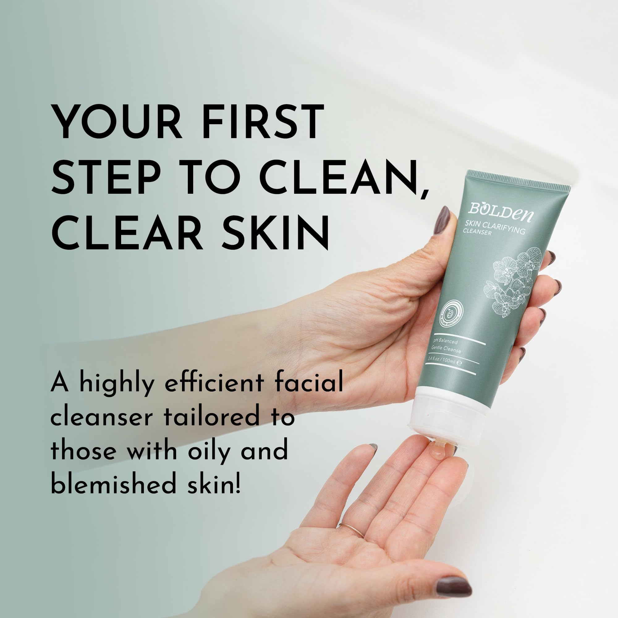 BOLDEN Skin Clarifying Cleanser | pH-balanced Foaming Gel Cleanser | Sulfate-free Cleanser for Oily and Blemish-prone Skin | 5.1