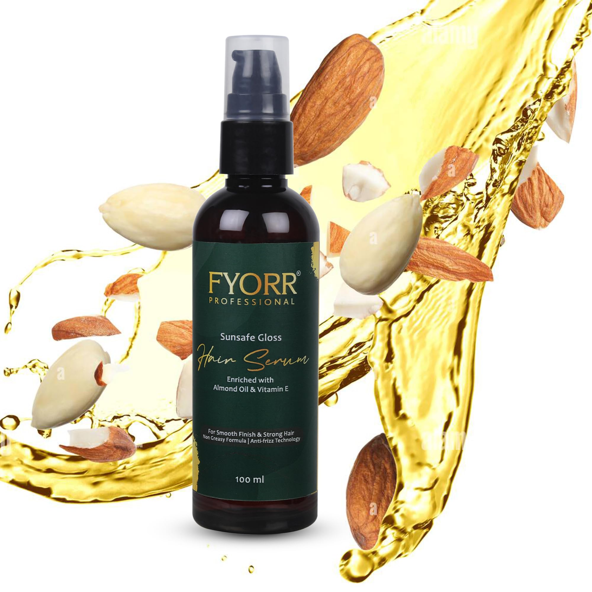 Fyorr Non Sticky With Sun Protection Hair Serum | Enriched With Almond And Vitamin E For Ultra Smooth Strong And Shinny Hair (10