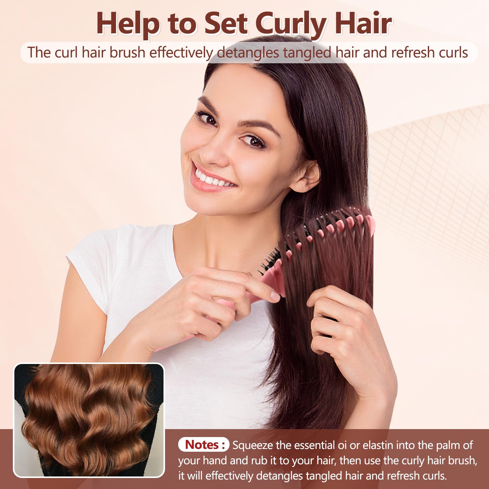 Curl Defining Brush, Boar Bristle Styling Curly Hair Brushes For Combing Shaping Men'S And Women'S Curls To Reduce Pulling(Green