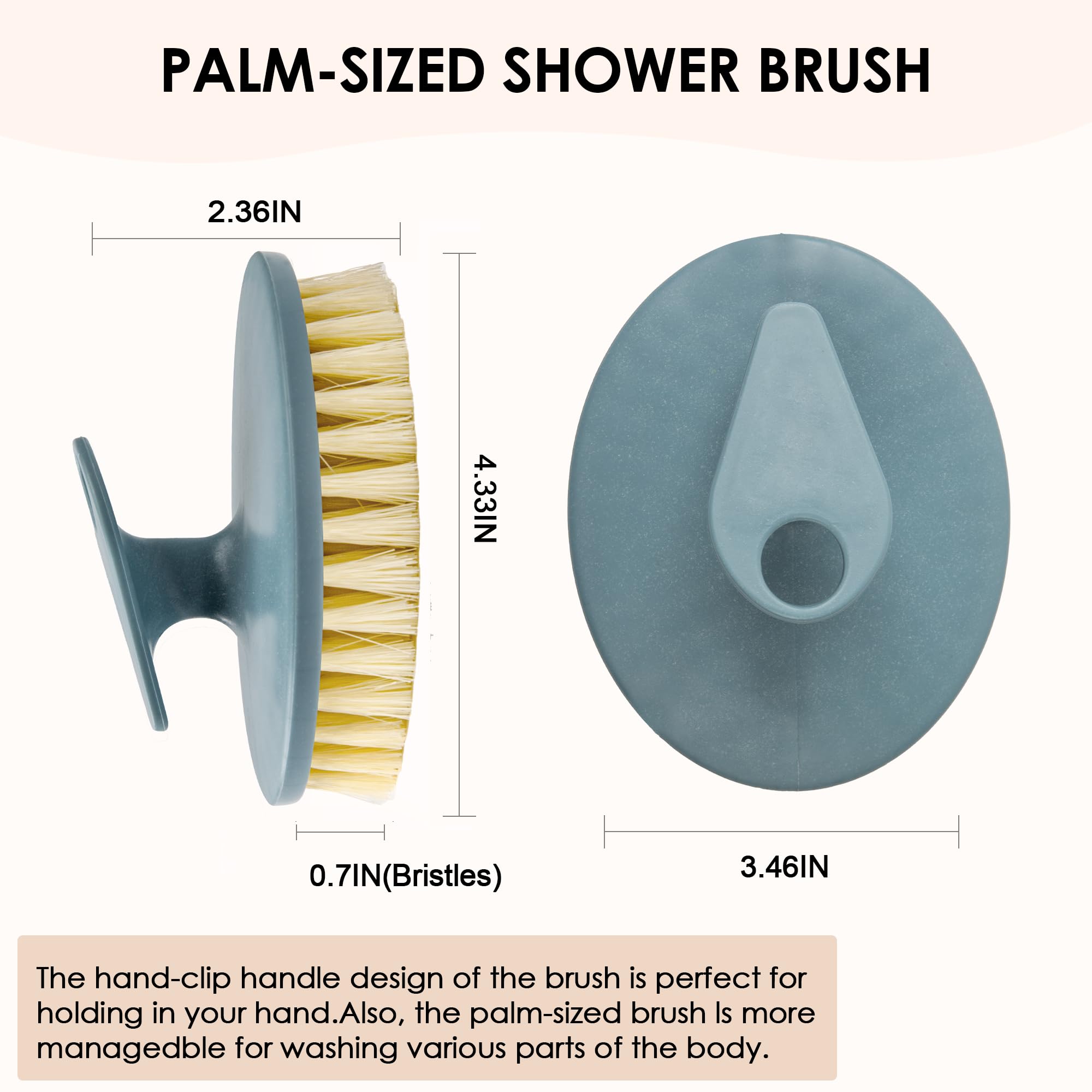 Innerneed Food-Grade Soft Silicone Body Scrubber Shower Brush Handheld Cleansing Skin Brush, With Pp Shower Brush For Exfoliatin