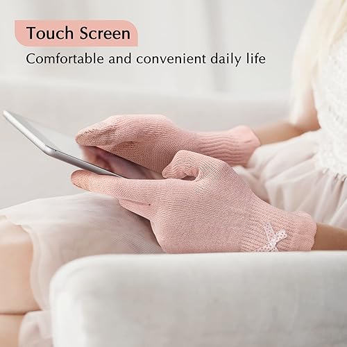 Evridwear Moisturizing gloves for Sleeping, cotton gloves with Touchscreen Fingers for Dry Hands, Eczema gloves Overnight UV Pro