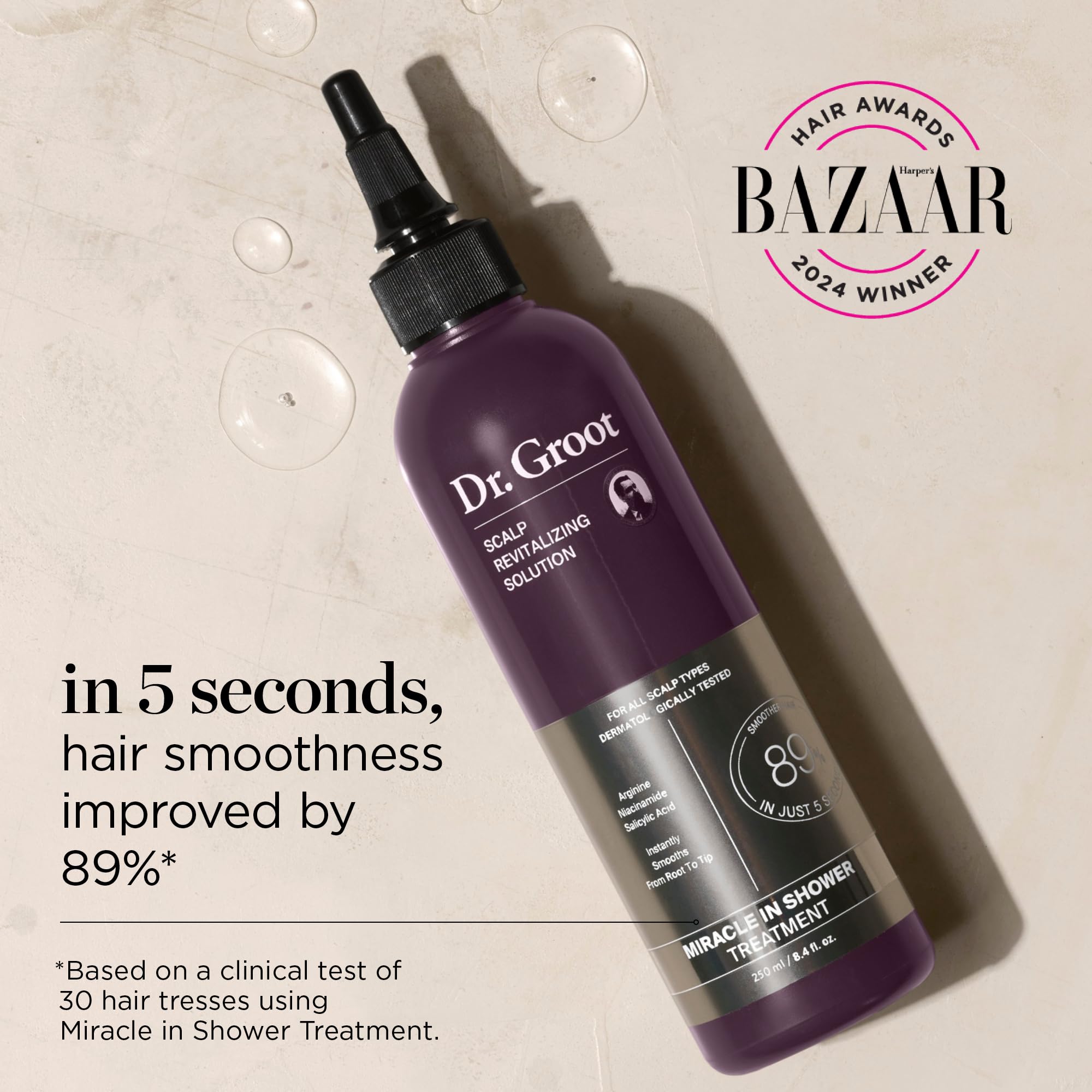 Dr. Groot Miracle In Shower Treatment, 5 Seconds To Smooth Hair, Rosemary Oil For Healthier-Looking Hair, Hair Rinse, Moisturizi
