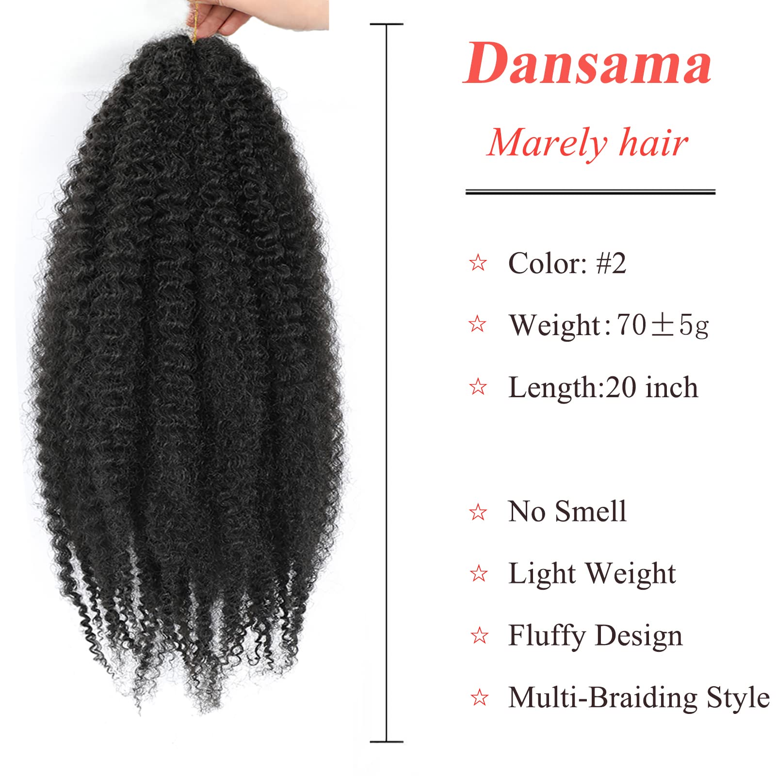 Dansama Marley Twist Braiding Hair 24 Inch 6 Packs Marley Hair Braiding Hair Crochet Hair Extensions (24 Inch (Pack Of 6), #2)