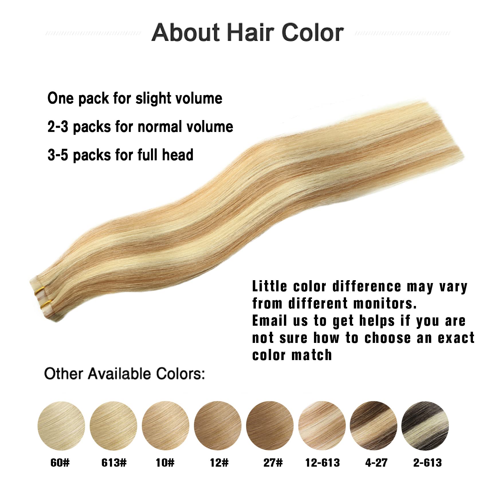 Tape In Hair Extensions 12P613 Light Brown/Bleach Blonde 100% Remy Human Hair Extensions Silky Straight For Fashion Women 20 Pcs