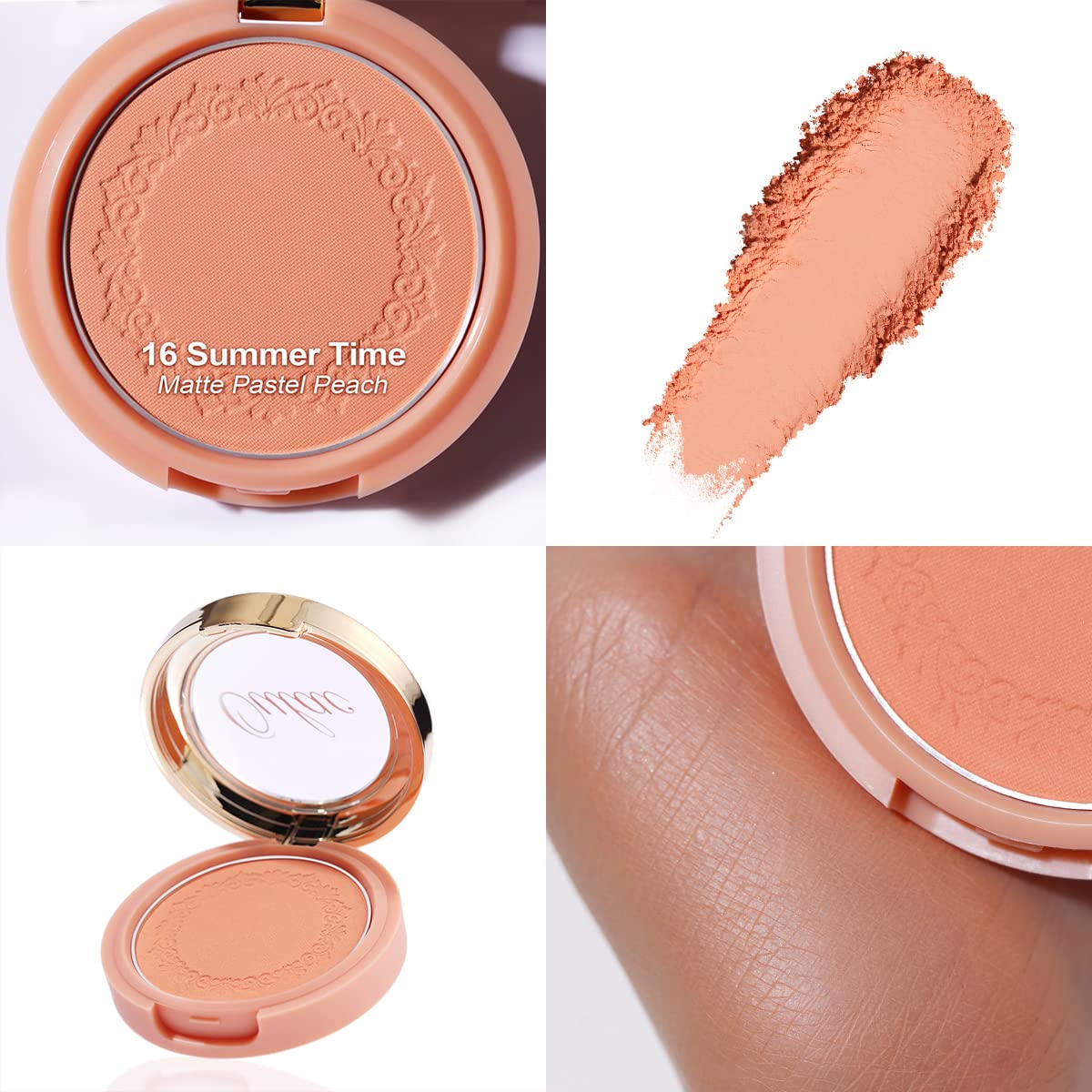 Oulac Blush Makeup Fair Skin| Highly Pigmented Powery Blush| Natural Matte Glow| Shape & Highlight Face| Cruelty-Free Blush With