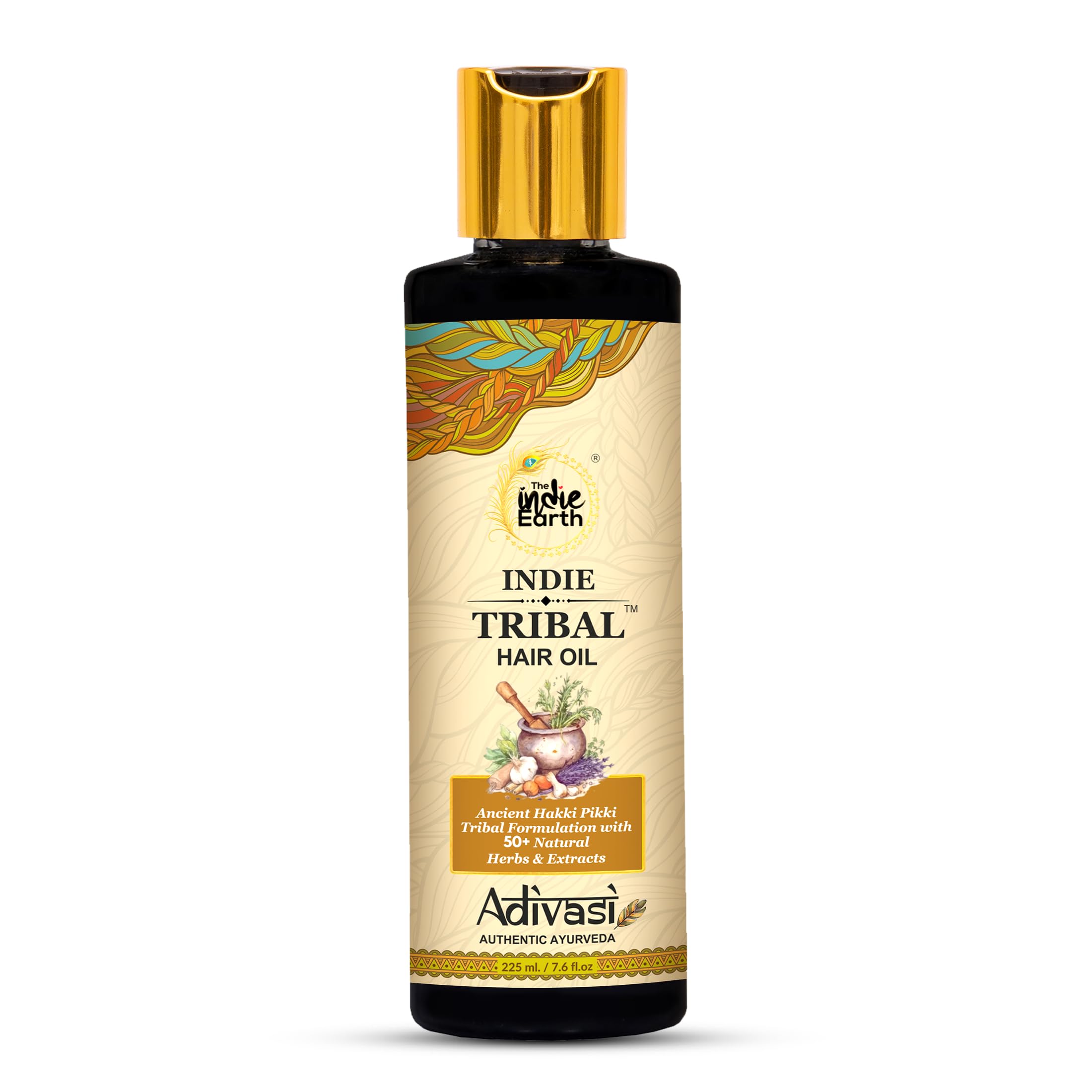 The Indie Earth Indie Tribal Adivasi Hair Oil Based on Hakki Pikki Tribes Hair Care Formula with 50+ potent ingredients includin