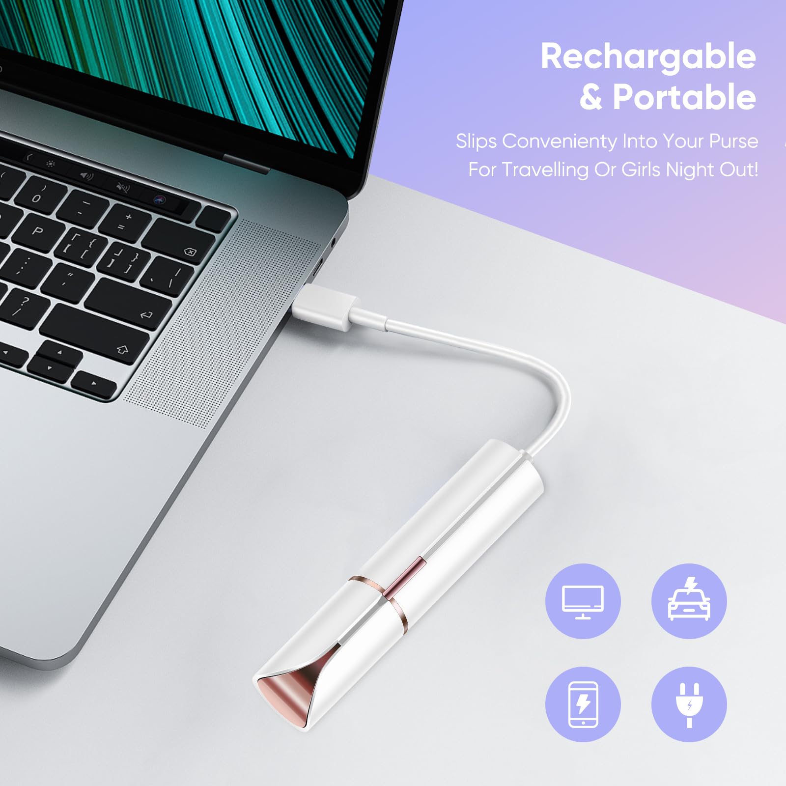 Facial Hair Remover For Women, Device, Remover Women Face, Finishing Touch Upper Lips, Chin & Cheeks, Usb Rechargeable With Led