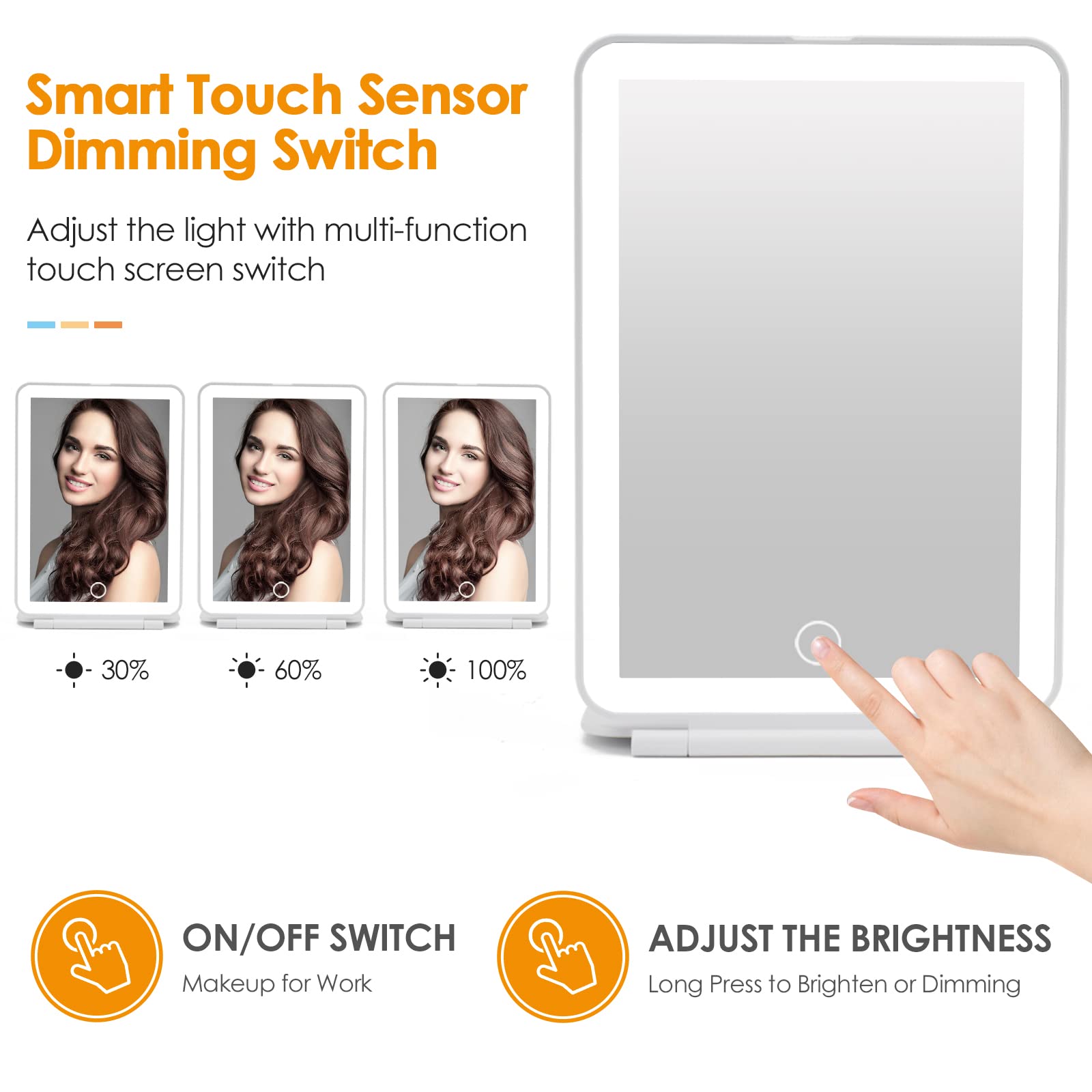 Rechargeable Travel Makeup Mirror 72 Led Lighted Makeup Mirror Travel Mirror Compact Slim Led Vanity Mirror With Lights Lighted