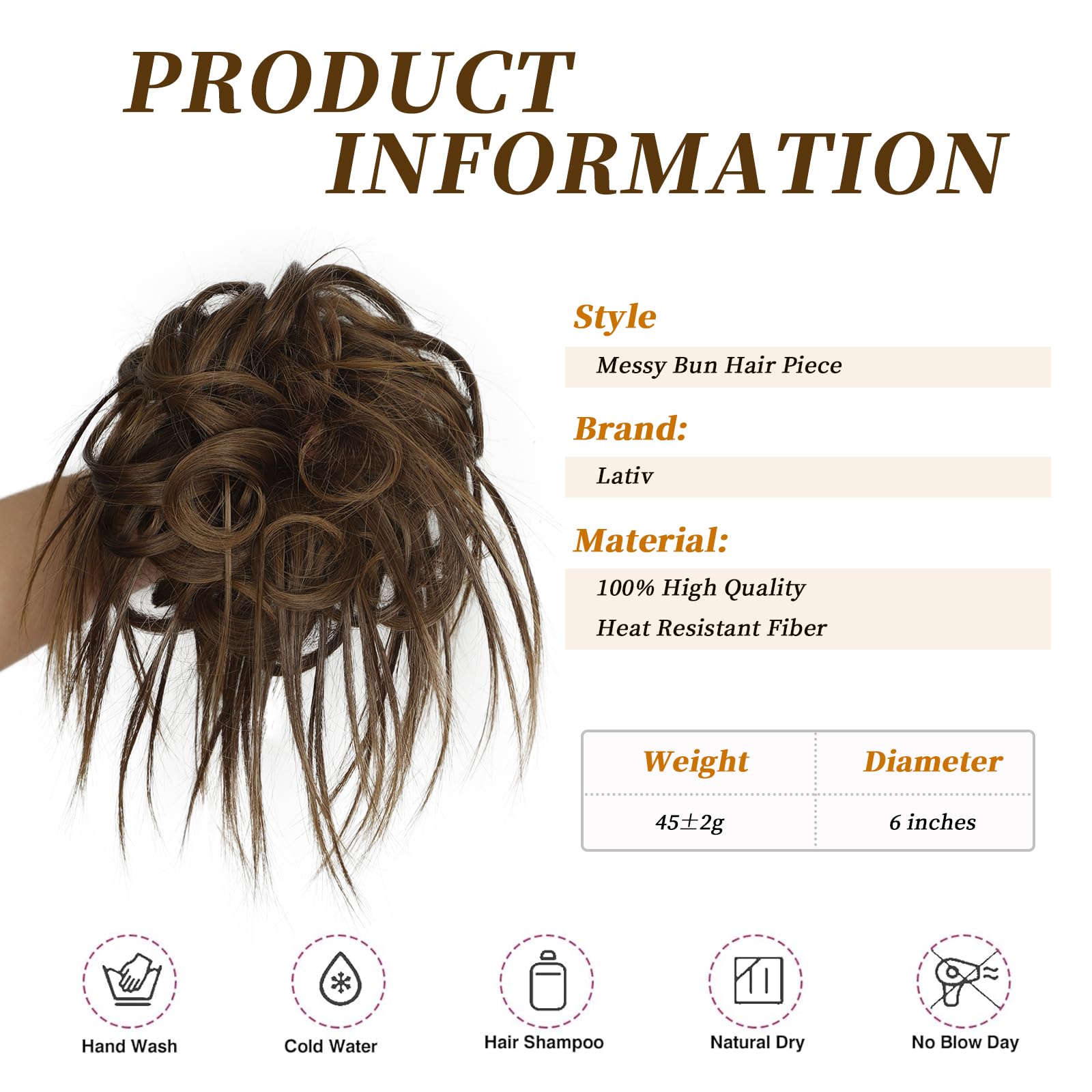Lativ Tousled Updo Messy Bun Hair Pieces For Women Hair Bun Extension Synthetic Hair Buns Hair Piece Scrunchies For Daily Wear (