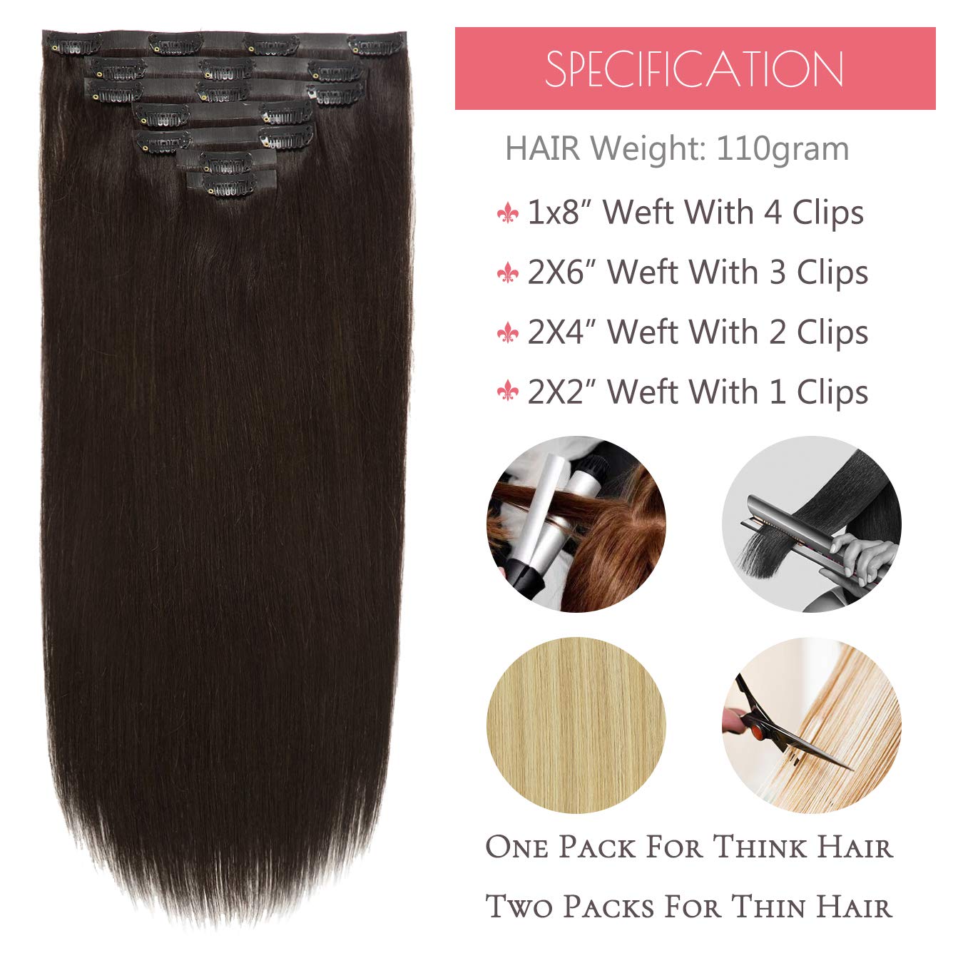 Loxxy Human Hair Clip In Extensions Seamless Clip On Hair Extensions 22Inch Remy Hair Extensions Clip In Human Hair Color Natura