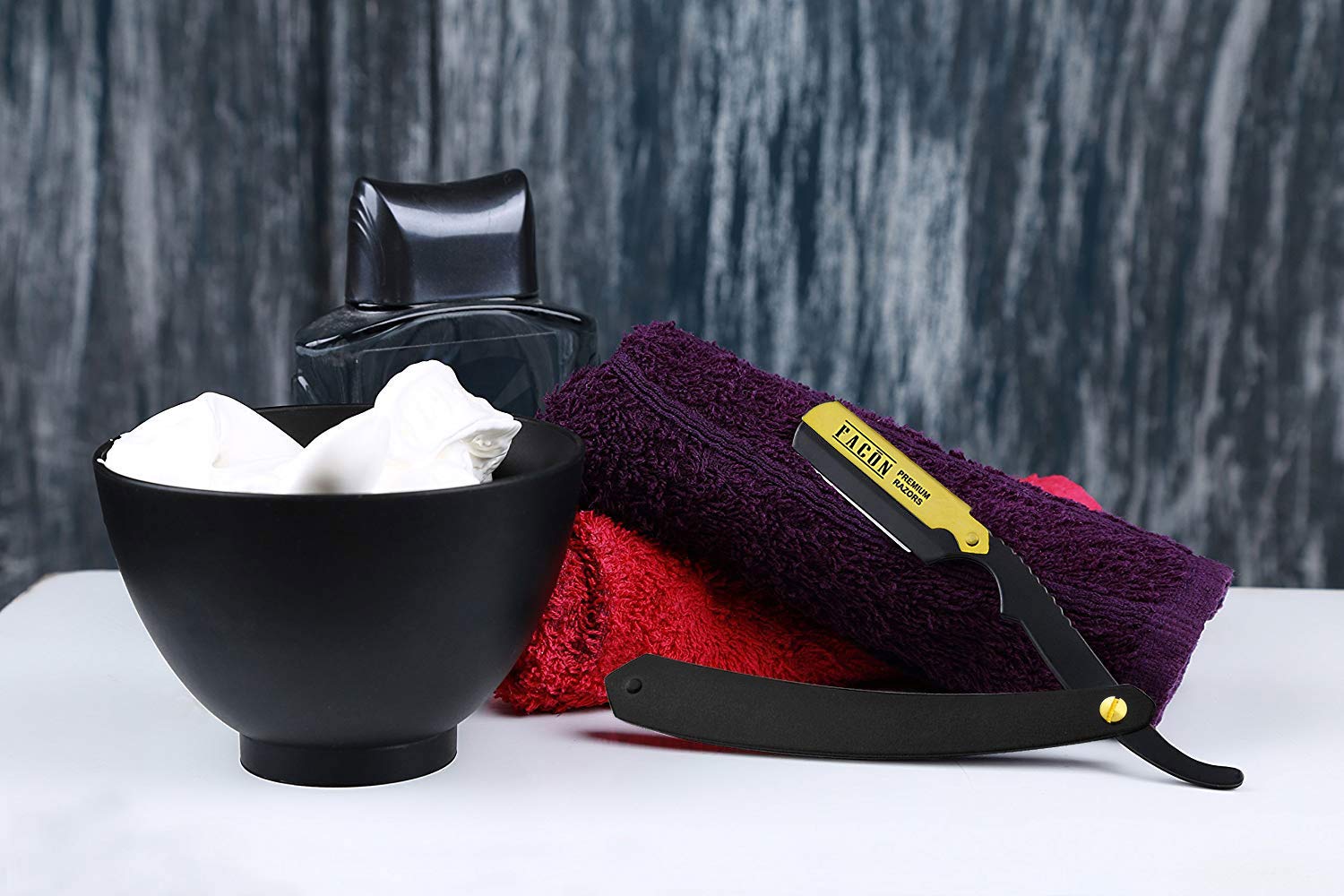 100 Blades + Fac  N Professional Premium Straight Edge Barber Razor - Salon Quality Cut Throat Shavette