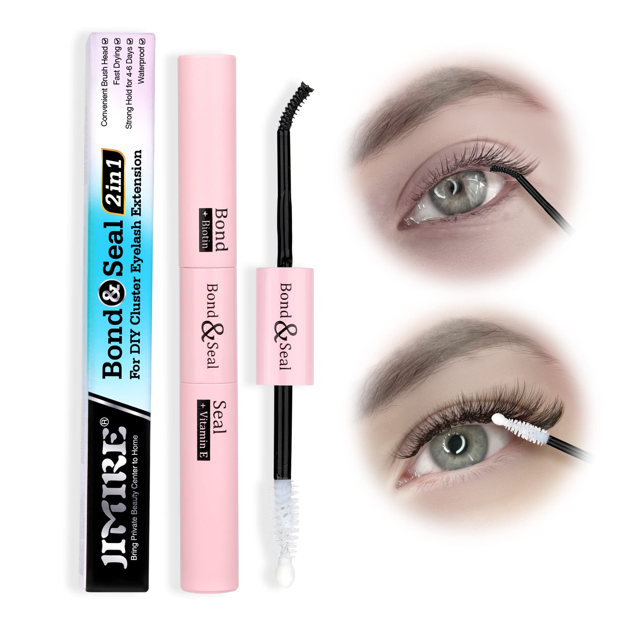 Jimire Bond And Seal Lash Glue For Lash Clusters Diy Eyelash Clusters Strong Hold Eyelash Adhesive 10Ml 2 In 1 Waterproof Lash G