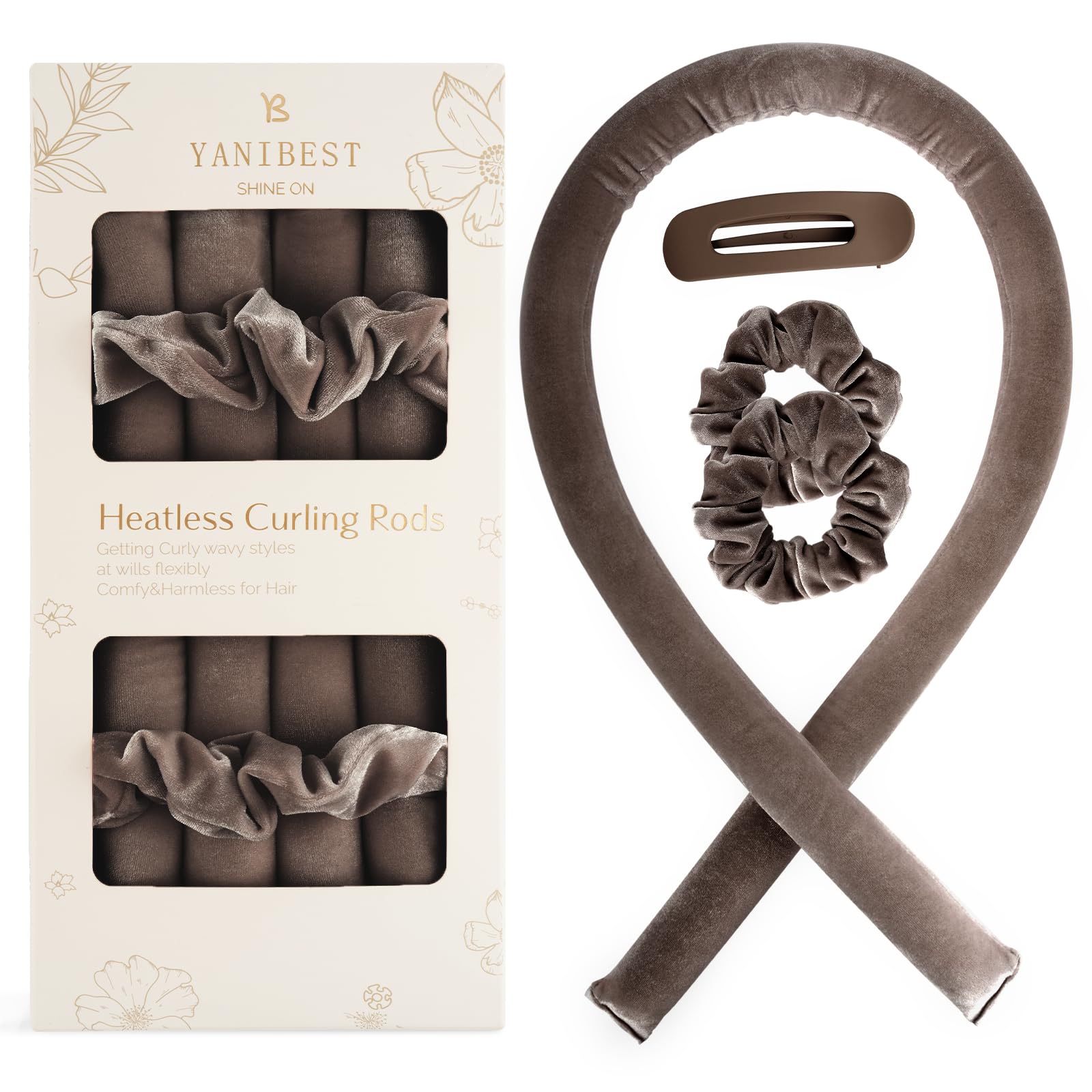 Yanibest Heatless Hair Curler to Sleep in, Overnight curl headband, No Heat Hair Curler Set with Hair Clip Scrunchies for Stylin