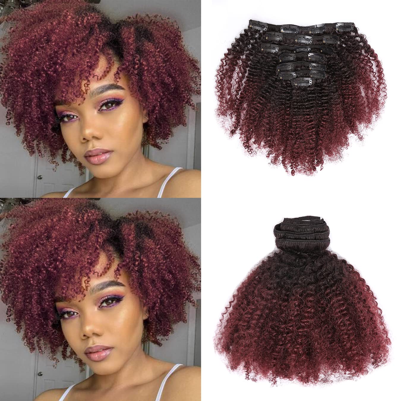 Afro Hair Clip In Extensions 8A Grade Afro Kinkys Curly Hair Extensions Clip In 3C 4A Natural Hair Clip Ins Real Remy Brazilian 