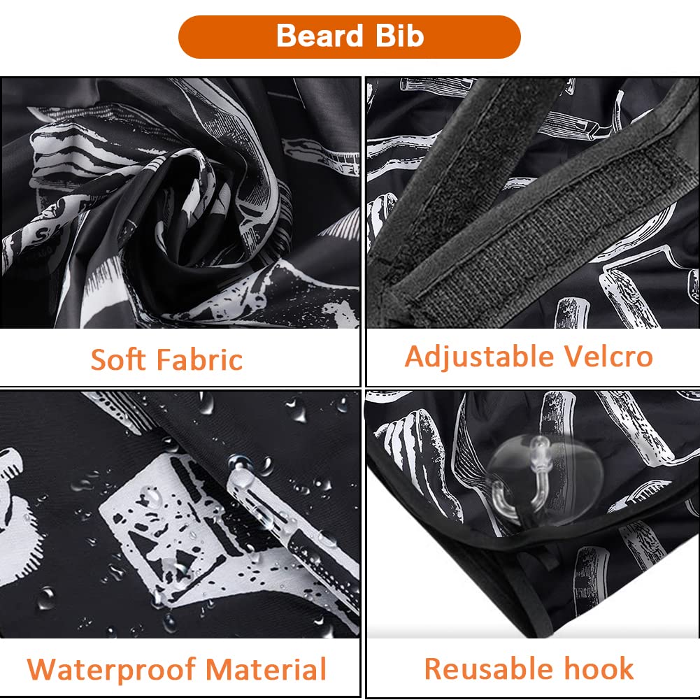 Showvigor Beard Bib Apron - Waterproof Non-Stick Hair Catcher with Suction Cups for Easy Grooming - Ideal for Beard Trimming and Shaving