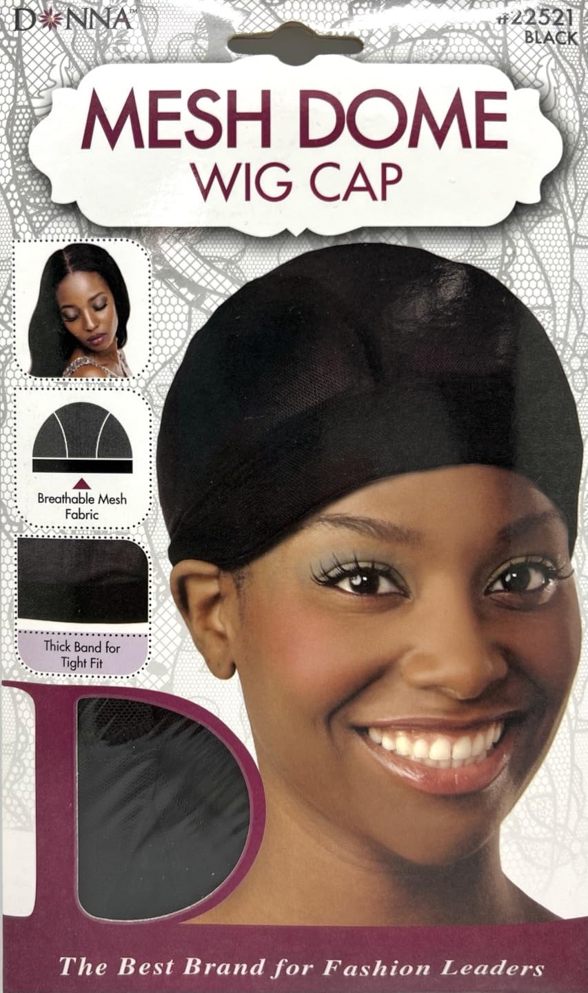 DONNA Mesh Dome Wig Cap Wig Head Wig Caps for Women Hair Net, Lightweight, Thick Band, Tight Fit, Perfect Fit, Mesh Fabric, Brea