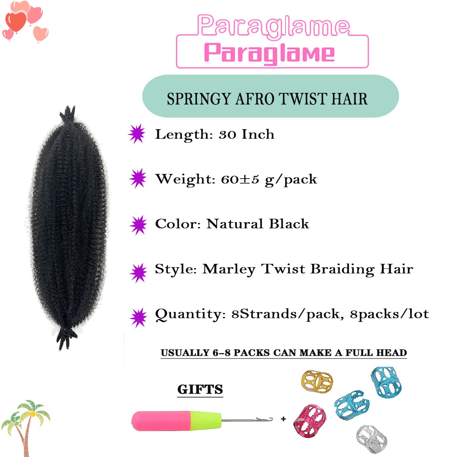 30 Inch Marley Twist Braiding Hair Pre Separated Springy Afro Twist Hair for Distressed Butterfly Locs Crochet Hair Synthetic Pr