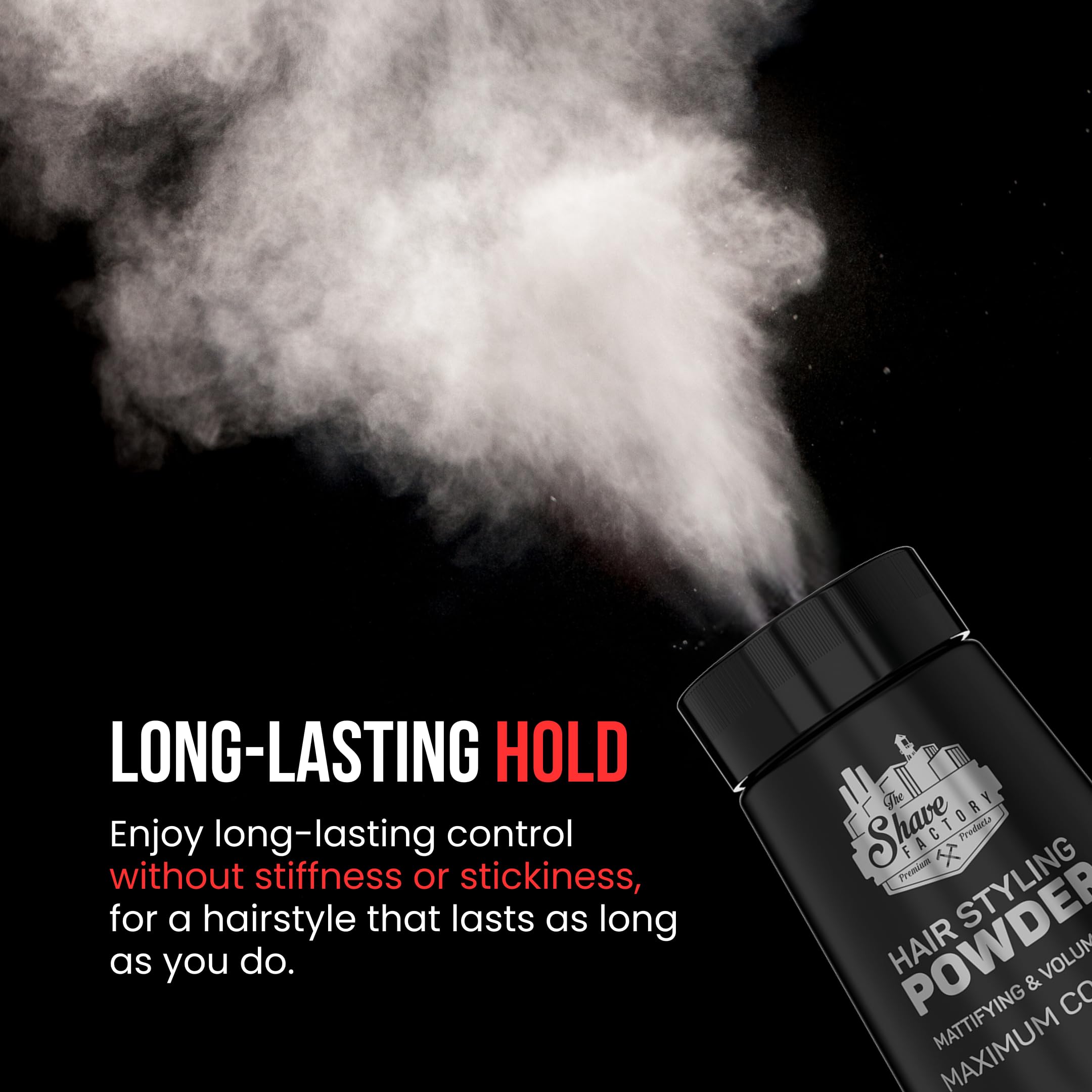 the shave factory Hair Styling Powder 20gr Mattifying Volumizing Powder with Maximum Control-Elegant Design, Ease Of Use