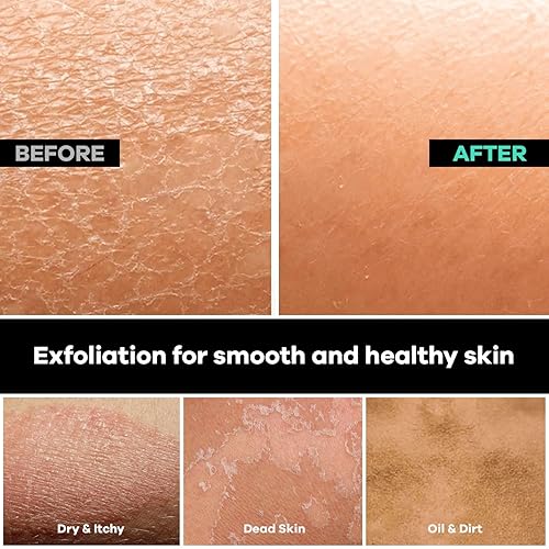 Dermasuri Deep Exfoliating Back Scrubber -Bath & Shower Back Scrub - Body Exfoliator Scrub Tool - Skin Care For Women & Men - Ex