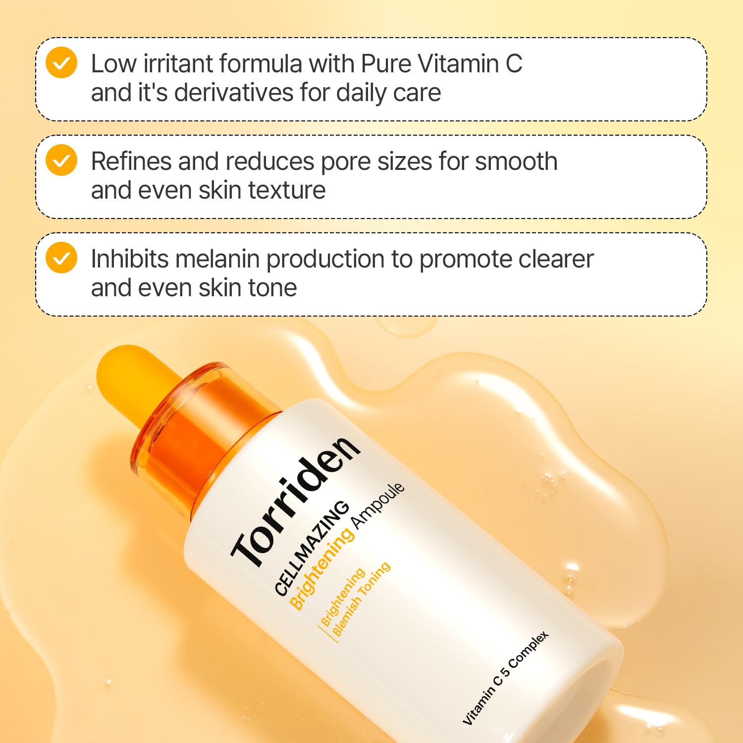Torriden Cellmazing Vita C Ampoule 1.01 Fl. Oz | Refining Sagging Pores And Skin Texture With 5D Vitamin C, A Seaweed Complex, A