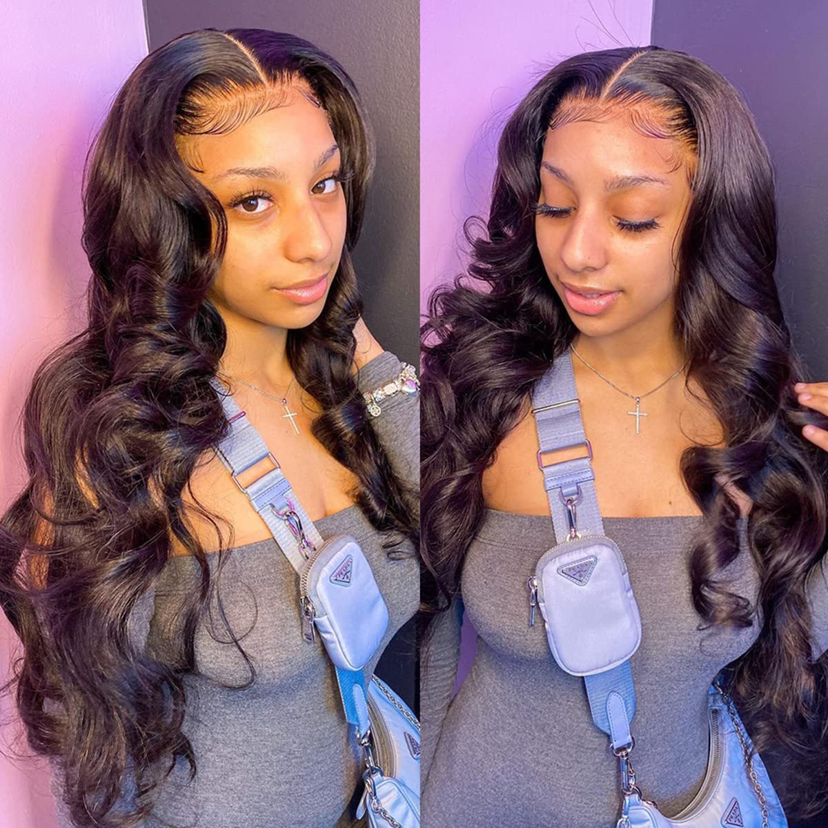 Beeos 13X4 Full Frontal Skinlike Real Hd Lace Wig,180% Density Pre-Plucked Human Hair Wig Bleached Knots 0.10Mm Ultra-Thin Invis