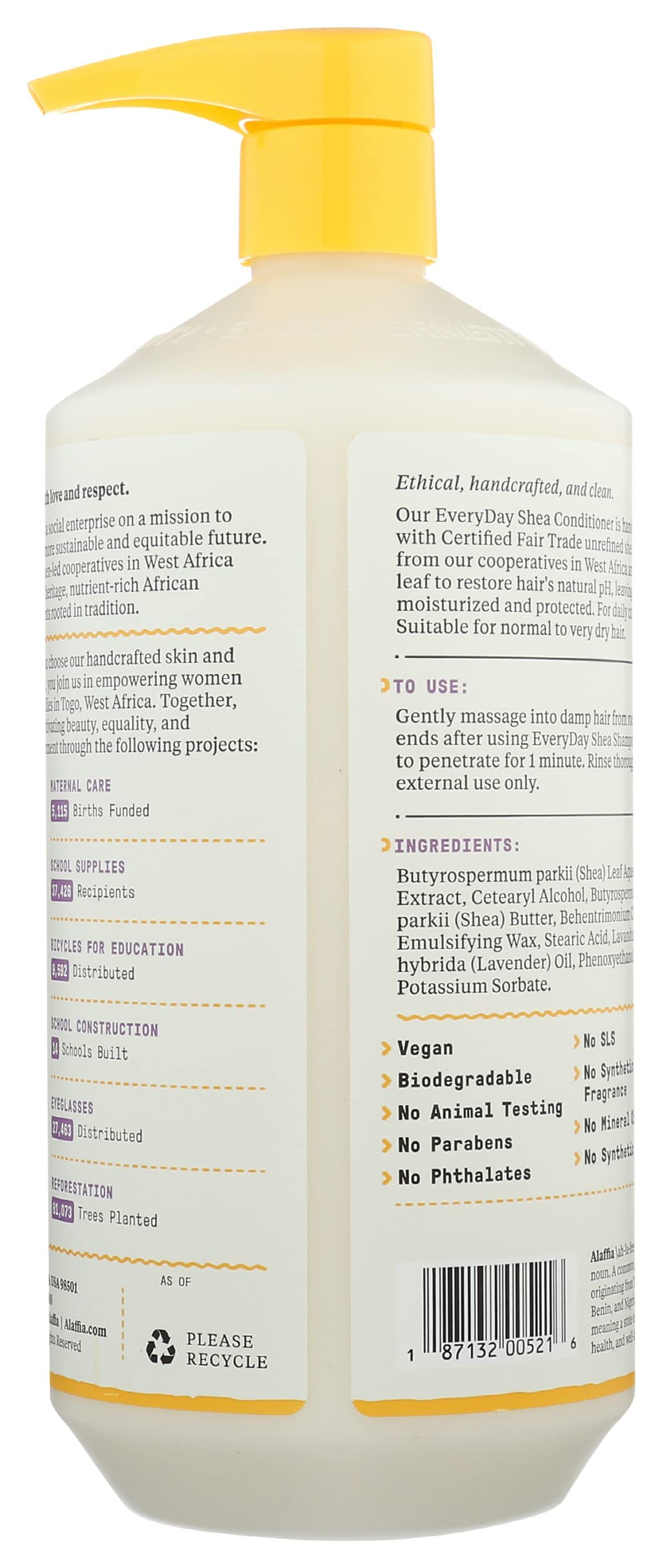 Alaffia Lavender Moisturizing Conditioner, 32 Fz