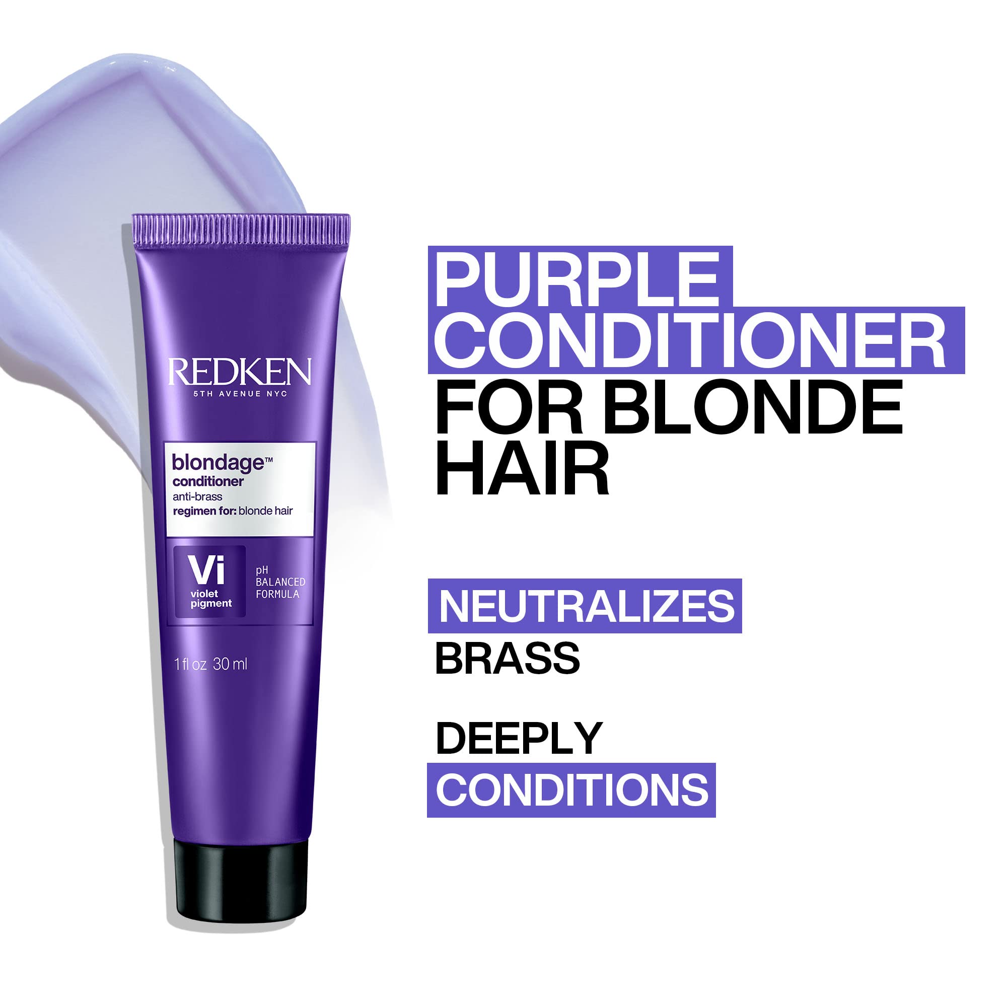 Redken Color Extend Blondage Color Depositing Purple Conditioner | Hair Toner For Blonde Hair | Neutralizes Brass & Moisturizes