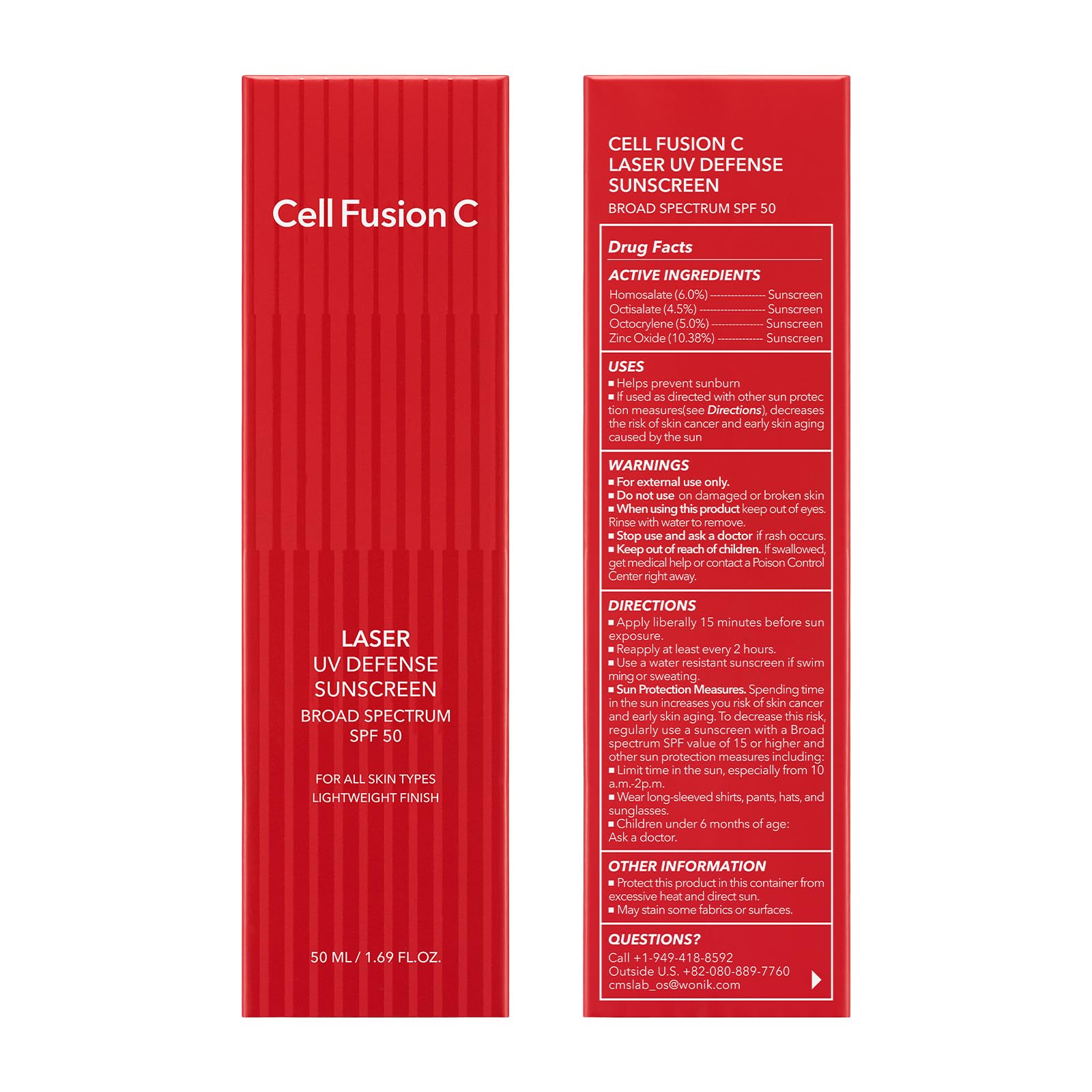 Cell Fusion C Laser UV Defense Face Sunscreen SPF 50, No White Cast & Matte Finish, Phyto PDRN for Skin Recovery, Korean Sunscre