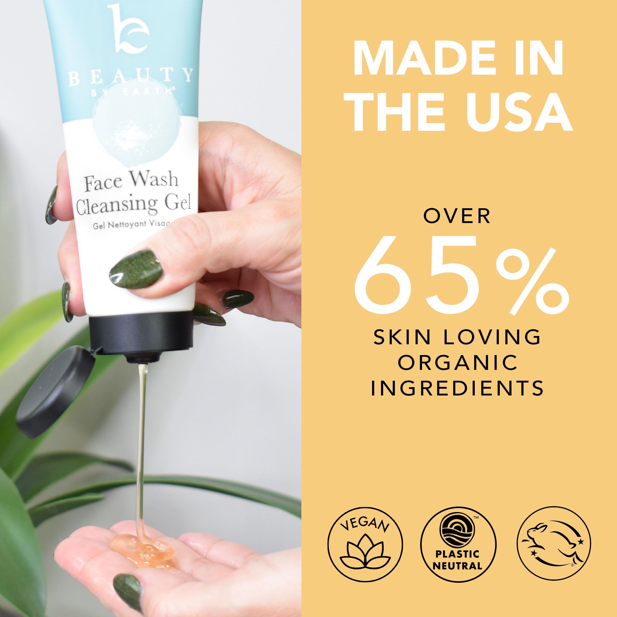 Face Wash - USA Made with Natural & Organic Ingredients, Facial Cleanser for Acne Prone, Combination and Oily Skin, Non Toxic Fa