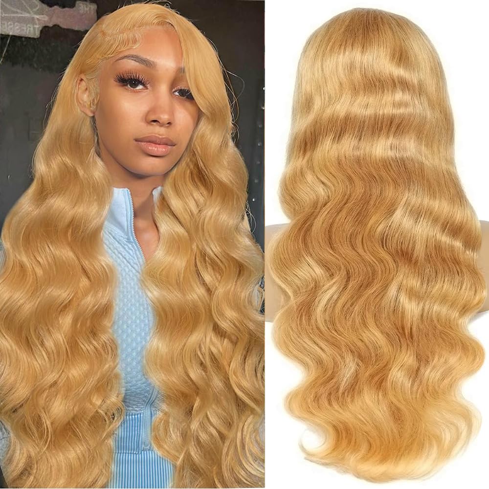 Ediere Honey Blonde Hd Lace Front Wigs Human Hair Pre Plucked With Baby Hair 13X4 Blonde Body Wave Lace Front Wigs Human Hair Fo