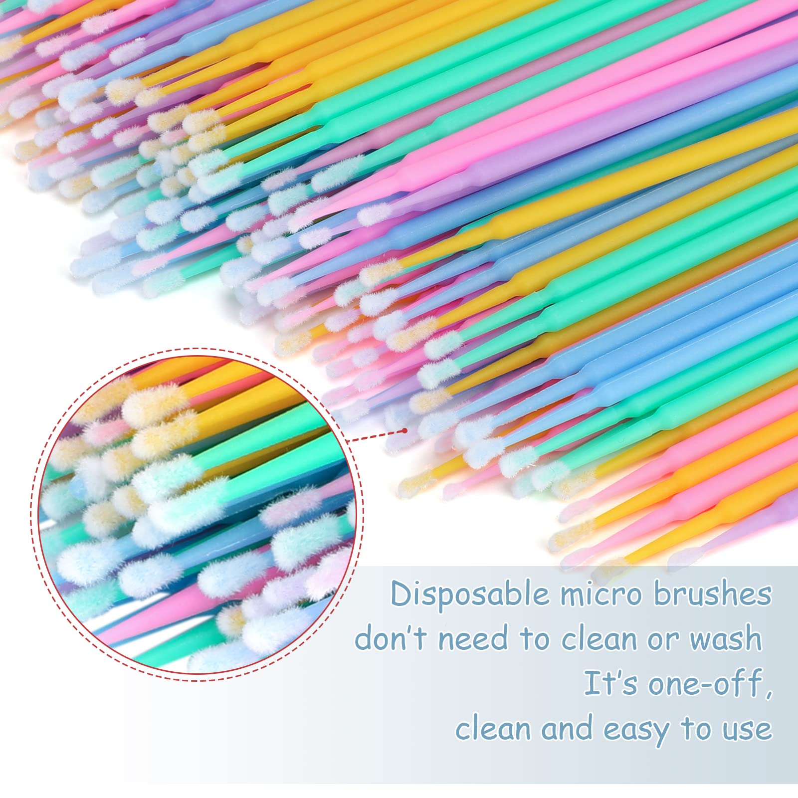 G2PLUS 500PCS Micro Cotton Swabs, Disposable Micro Applicators Brush for Makeup and Personal Care, Cosmetic Brush, Microswabs fo