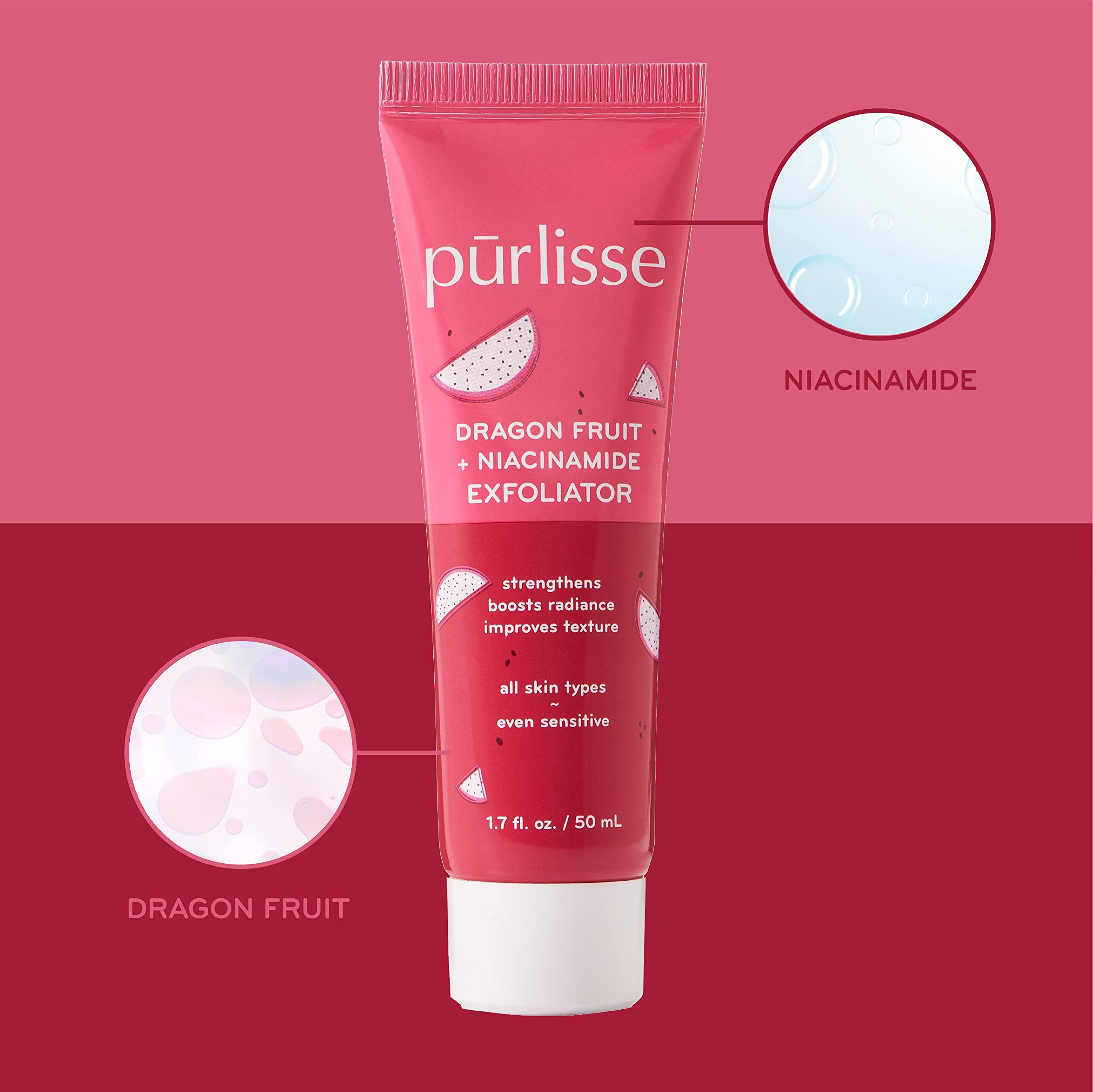 Purlisse Dragonfruit + Niacinamide Exfoliating Face Polish