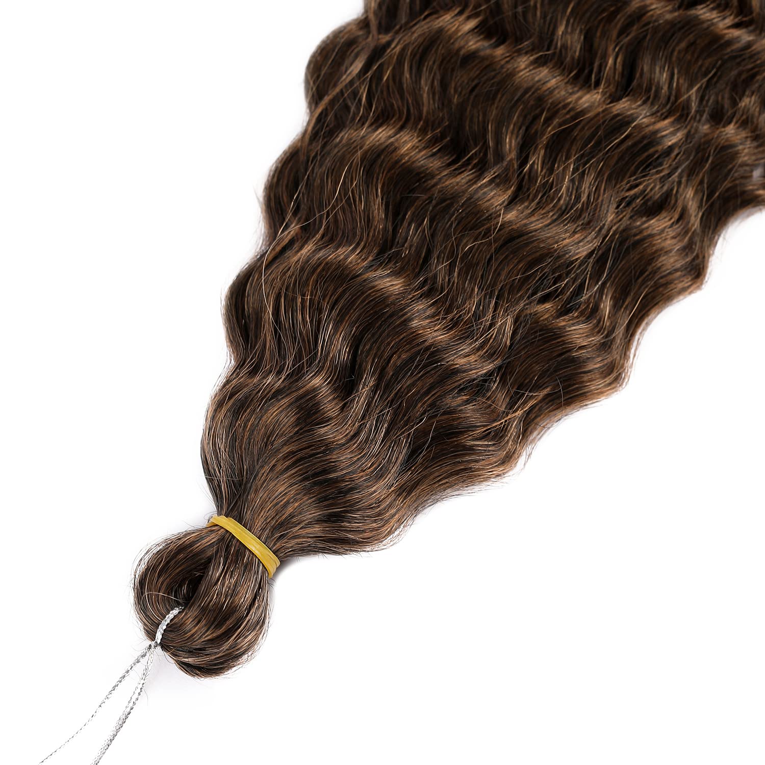 22in Ocean Wave Crochet hair 6Packs Brown Curly Braiding Crochet Hair Soft Synthetic Deep Wave Crochet Hair Extensions for Women