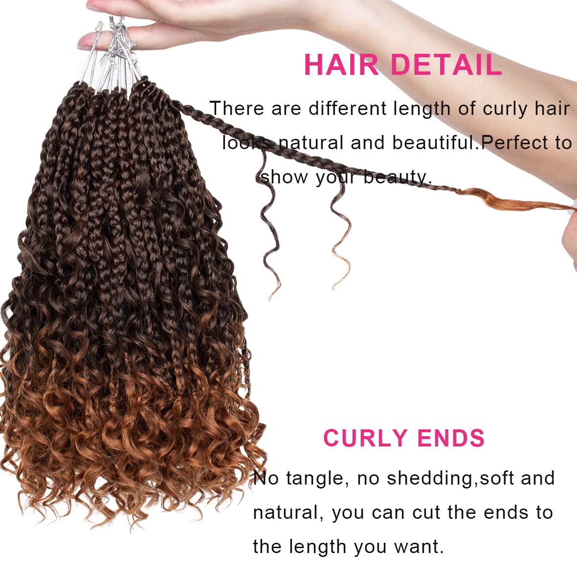 Unionbeauty 8 Packs Boho Box Braids Crochet Hair Goddess Box Braids Crochet Hair Curly Ends Kids Crochet Hair For Little Girls 1
