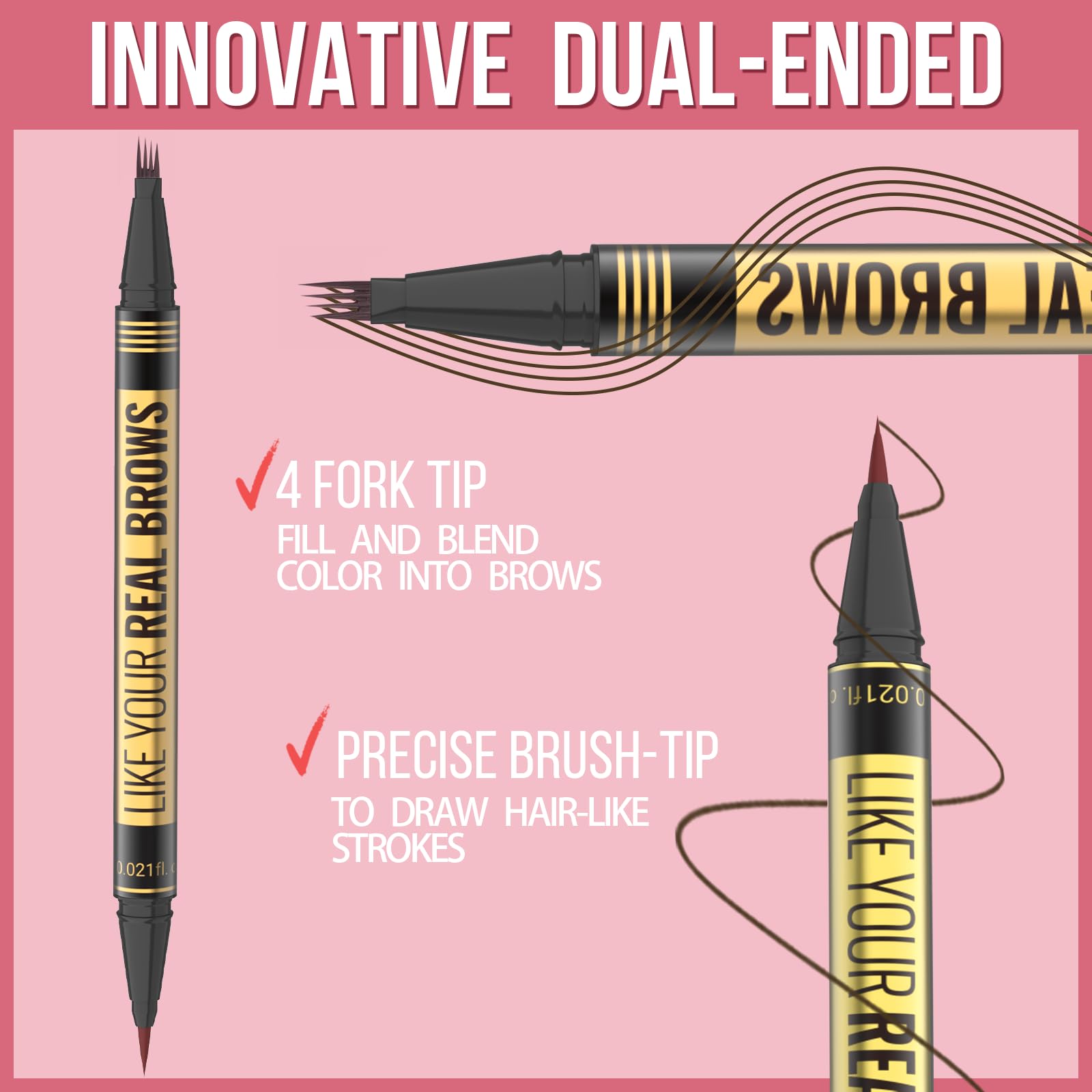 Vevivia Beauty Eyebrow Pen - Microblading eyebrow pencil with Micro-Fork Tip & Precision Tip for Natural Brows, Eyebrow Pencils