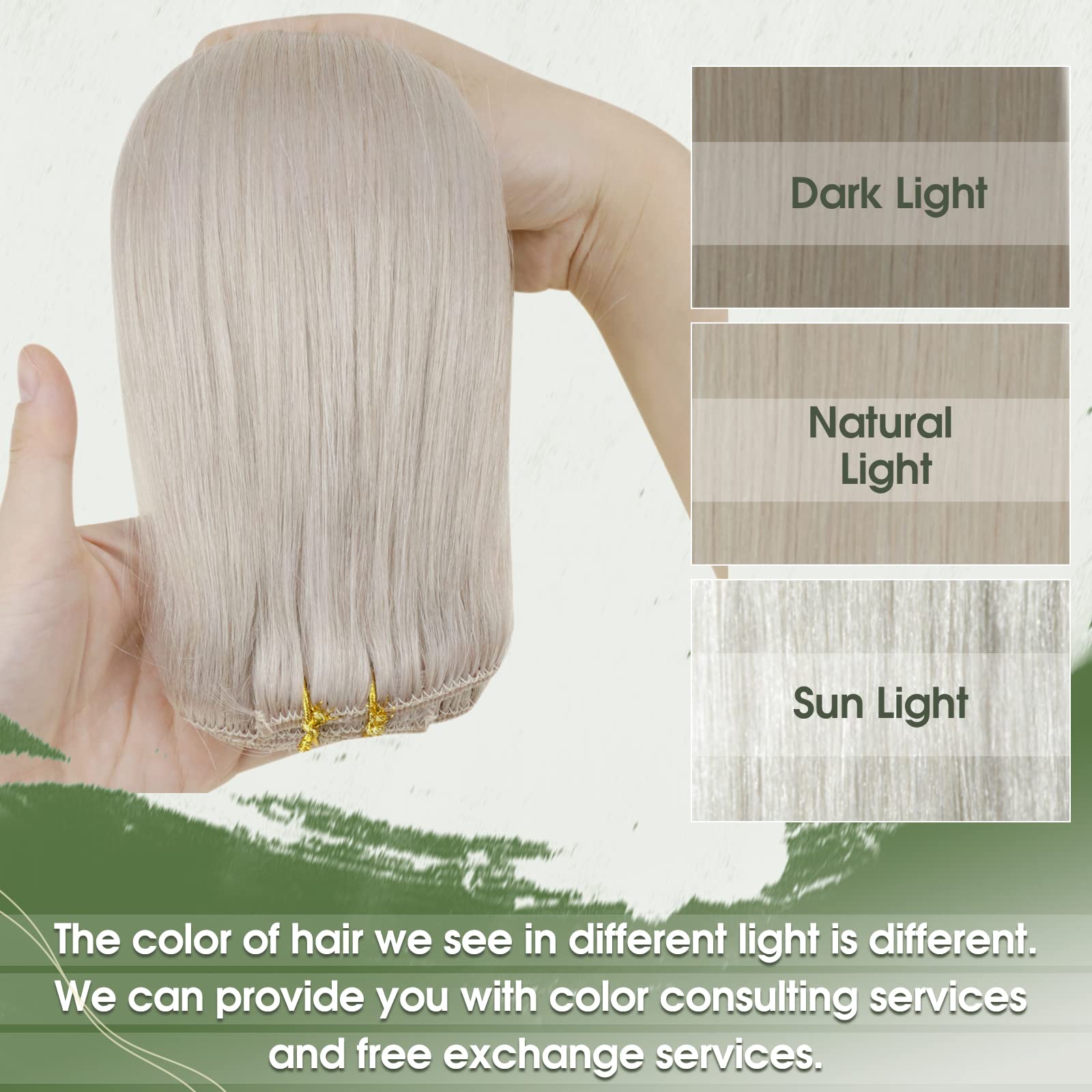 Hetto Blonde Hair Extensions Clip In Human Hair 12Inch Full Head Clip On Hair Pieces 7Pcs 80G #60 Platinum Blonde Clip In Hair E